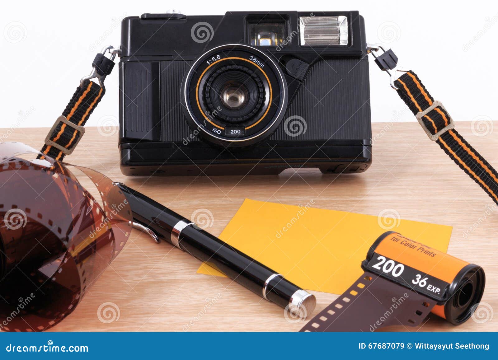 Old Camera, Vintage Camera Films Popular in the Past. Stock Image