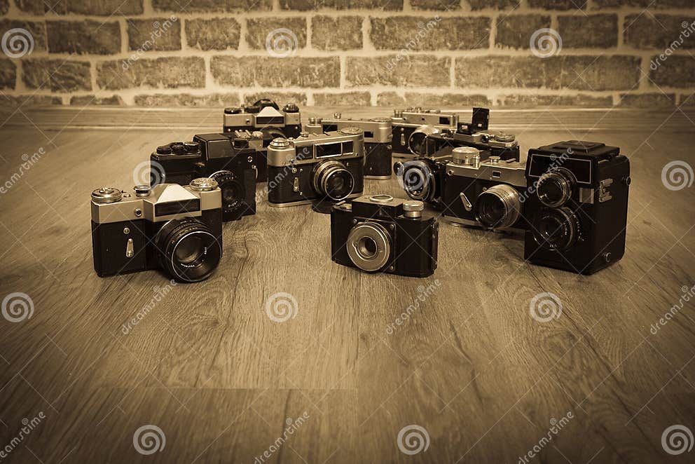 Old cameras stock image. Image of obsolete, optical, 35mm 15439835