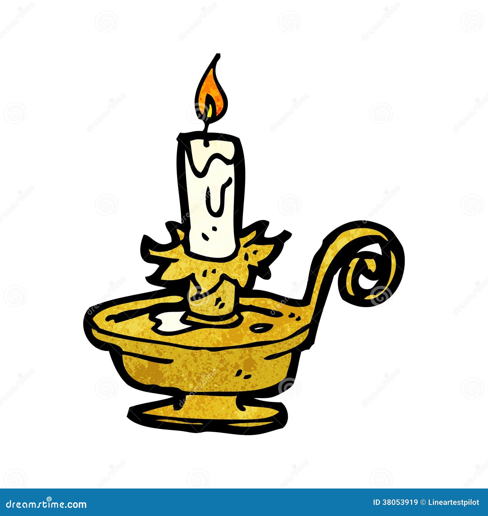 Old candle holder cartoon stock vector. Illustration of texture 38053919
