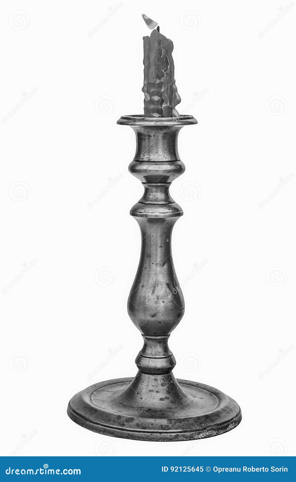 Old Candle Vintage Candlestick Stock Image Image of decoration, brown