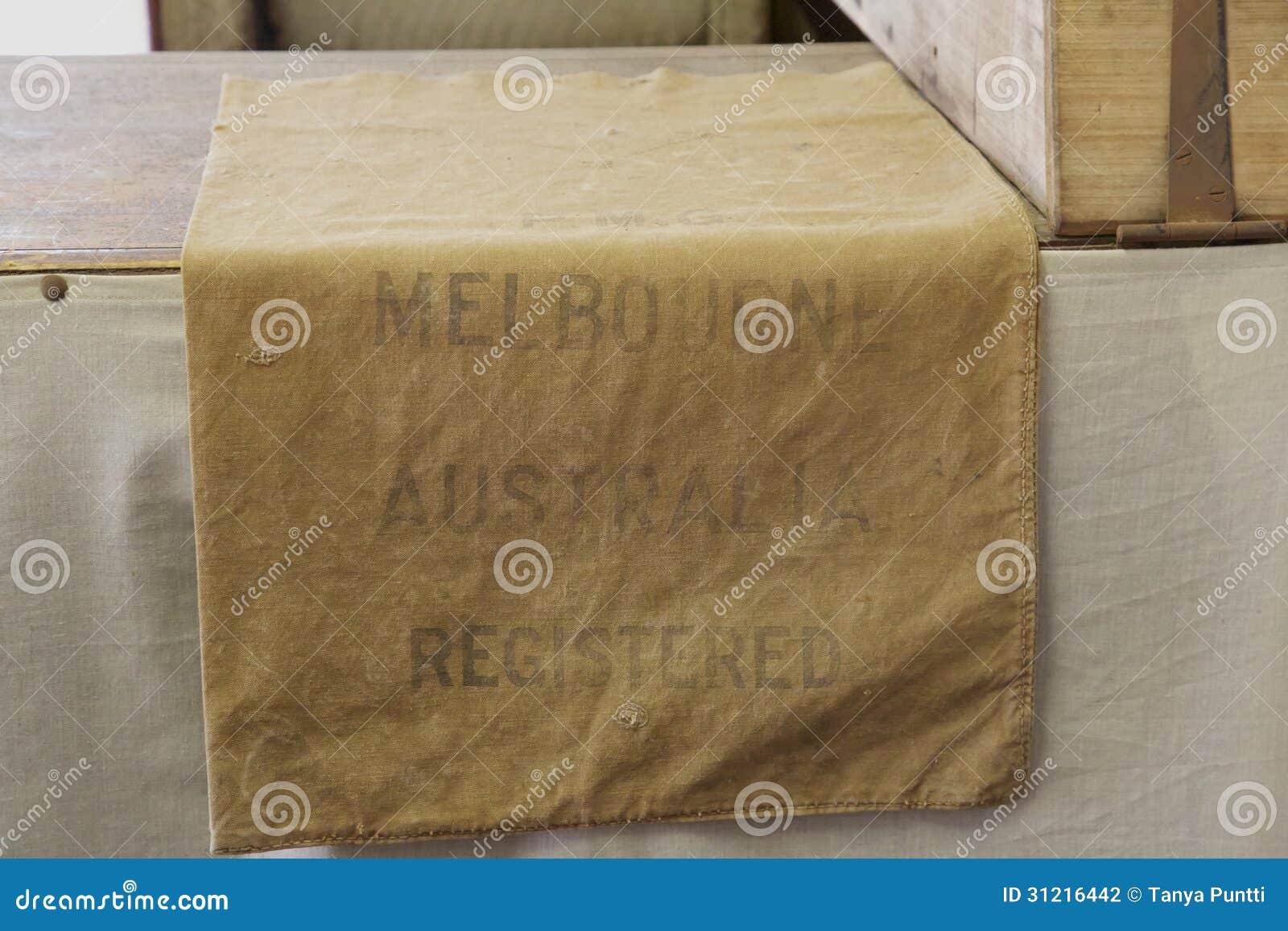 Old canvas postal bags stock photo. Image of antique 31216442