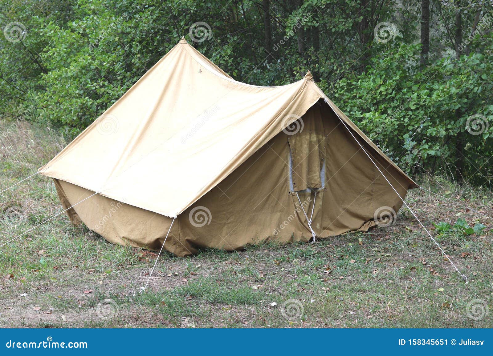 Old Canvas Tent In Tourist Camp Stock Image Image Of Picnic Campground 158345651