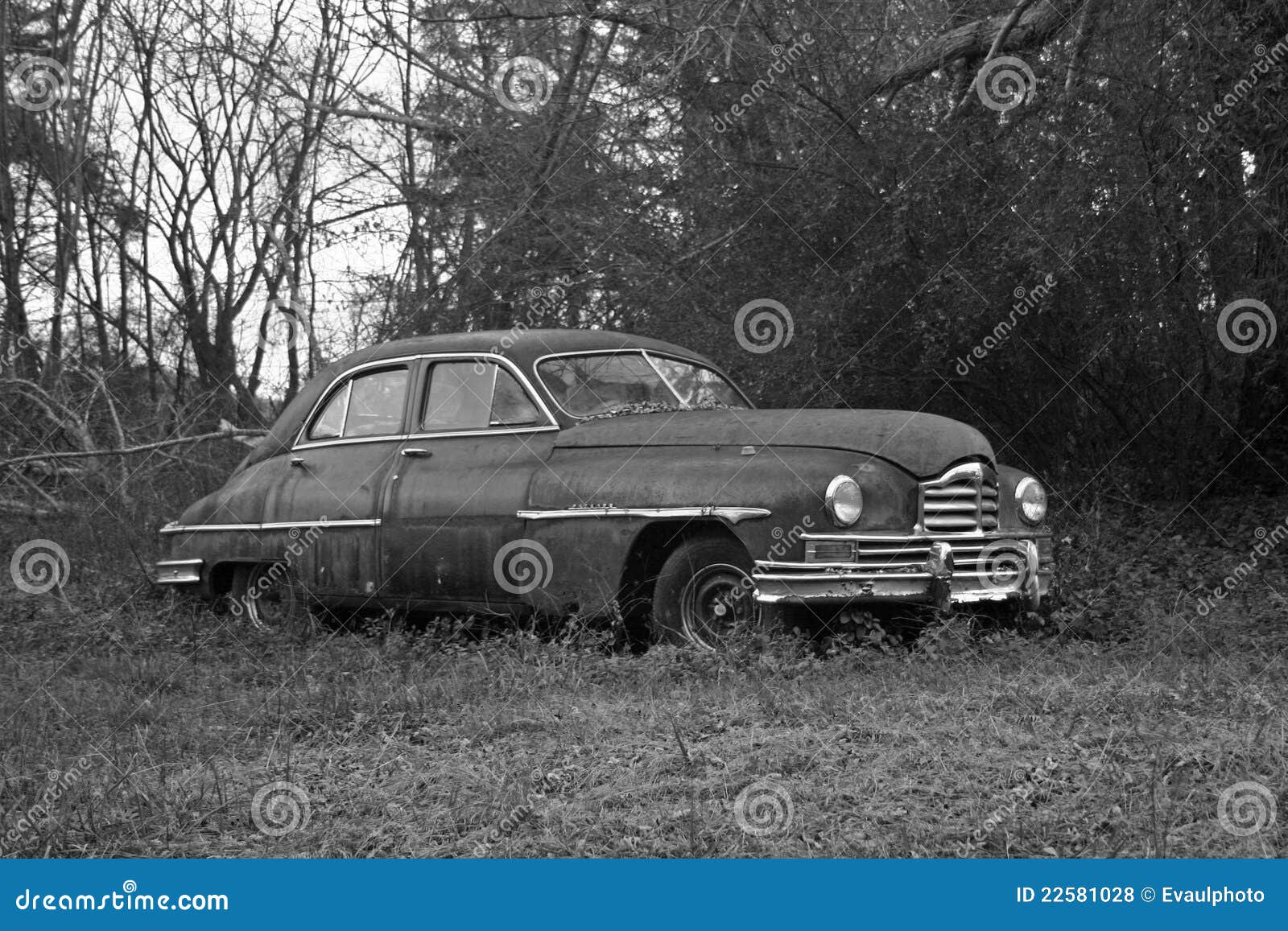 Old Car b/w stock photo. Image of bumber, oxidation, decay - 22581028