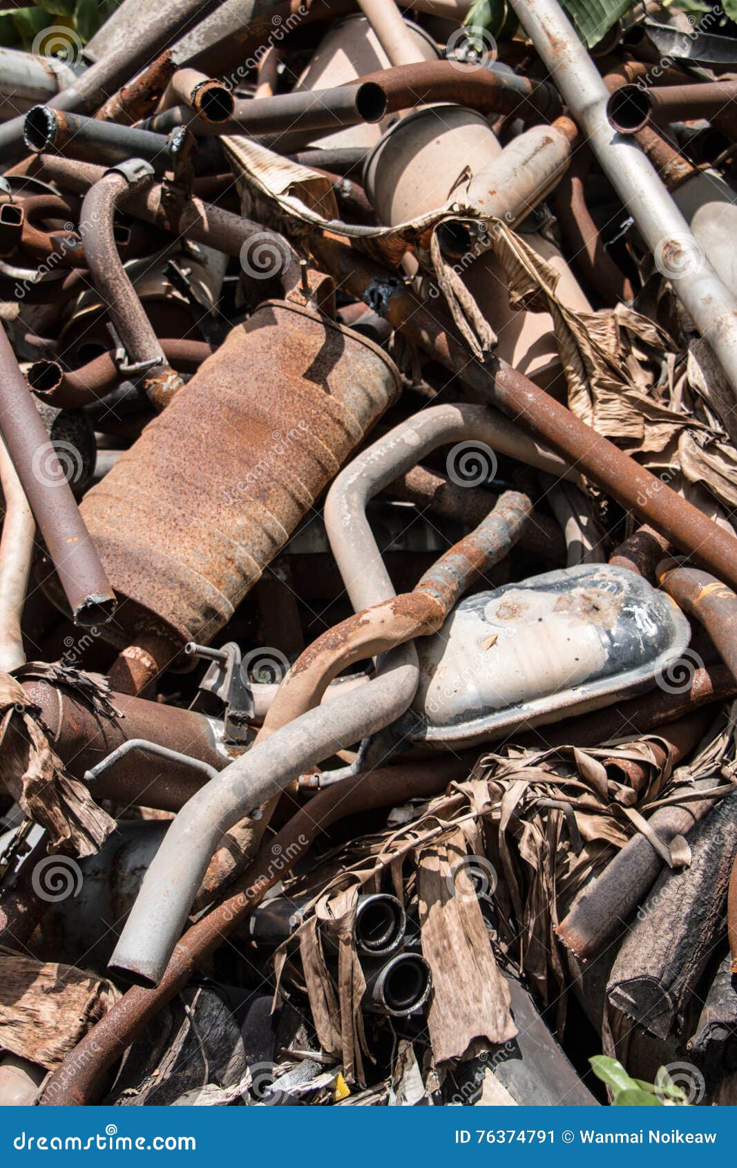 Old Car Exhaust stock image. Image of brown, scrap, hazard - 76374791
