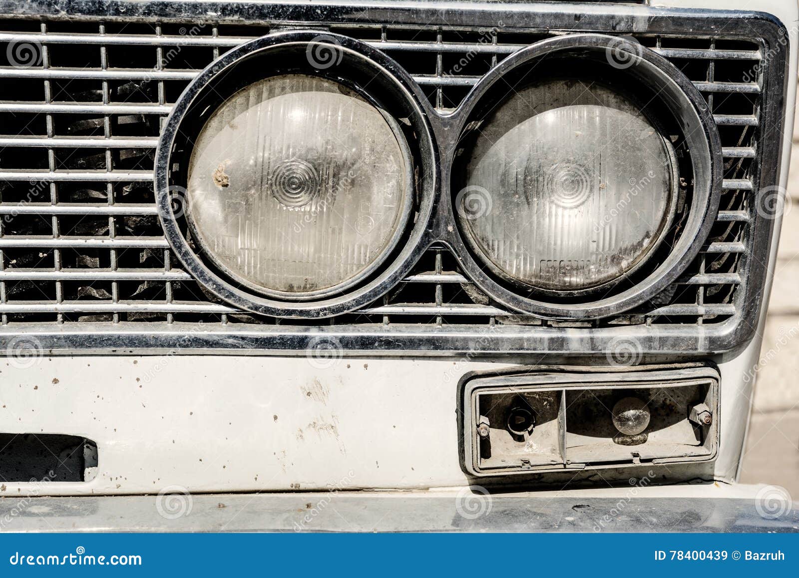 Old car headlights stock image. Image of closeups, customized 78400439