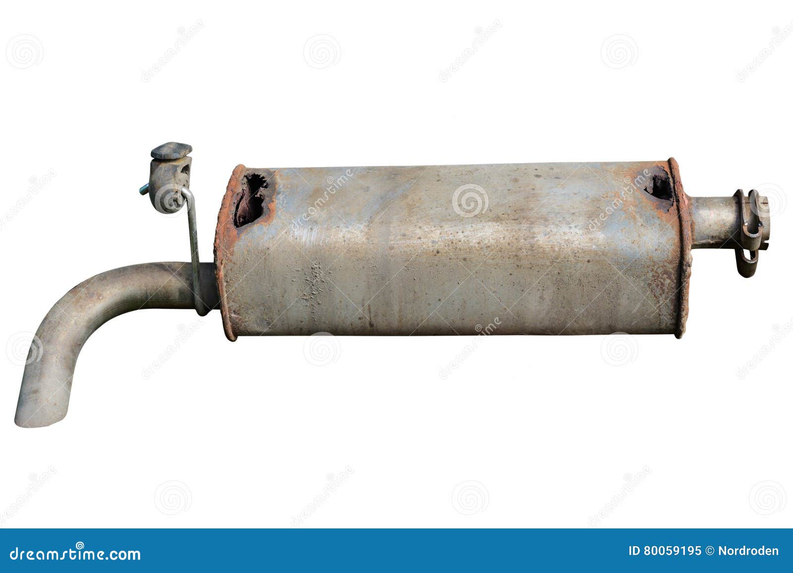 Old Car Muffler. Front and Corrosion Damage. Stock Image Image of