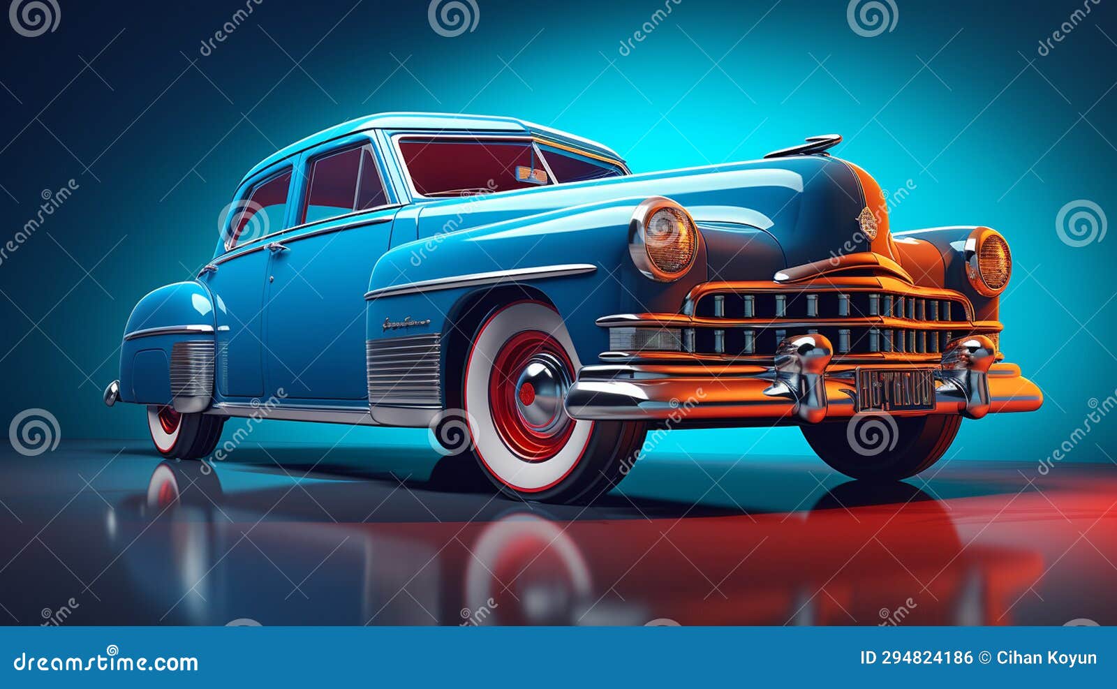 Old Car in a Museum a Piece of History Stock Illustration