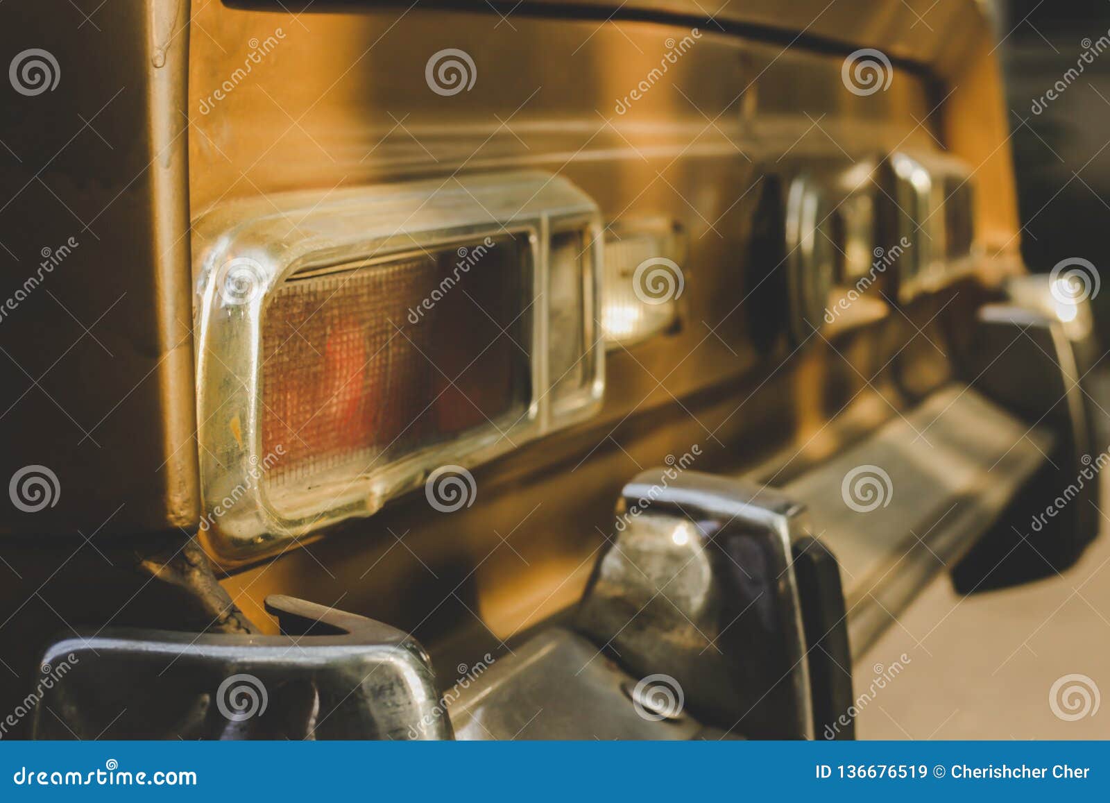 Old car tail lights stock image. Image of trunk, transport 136676519