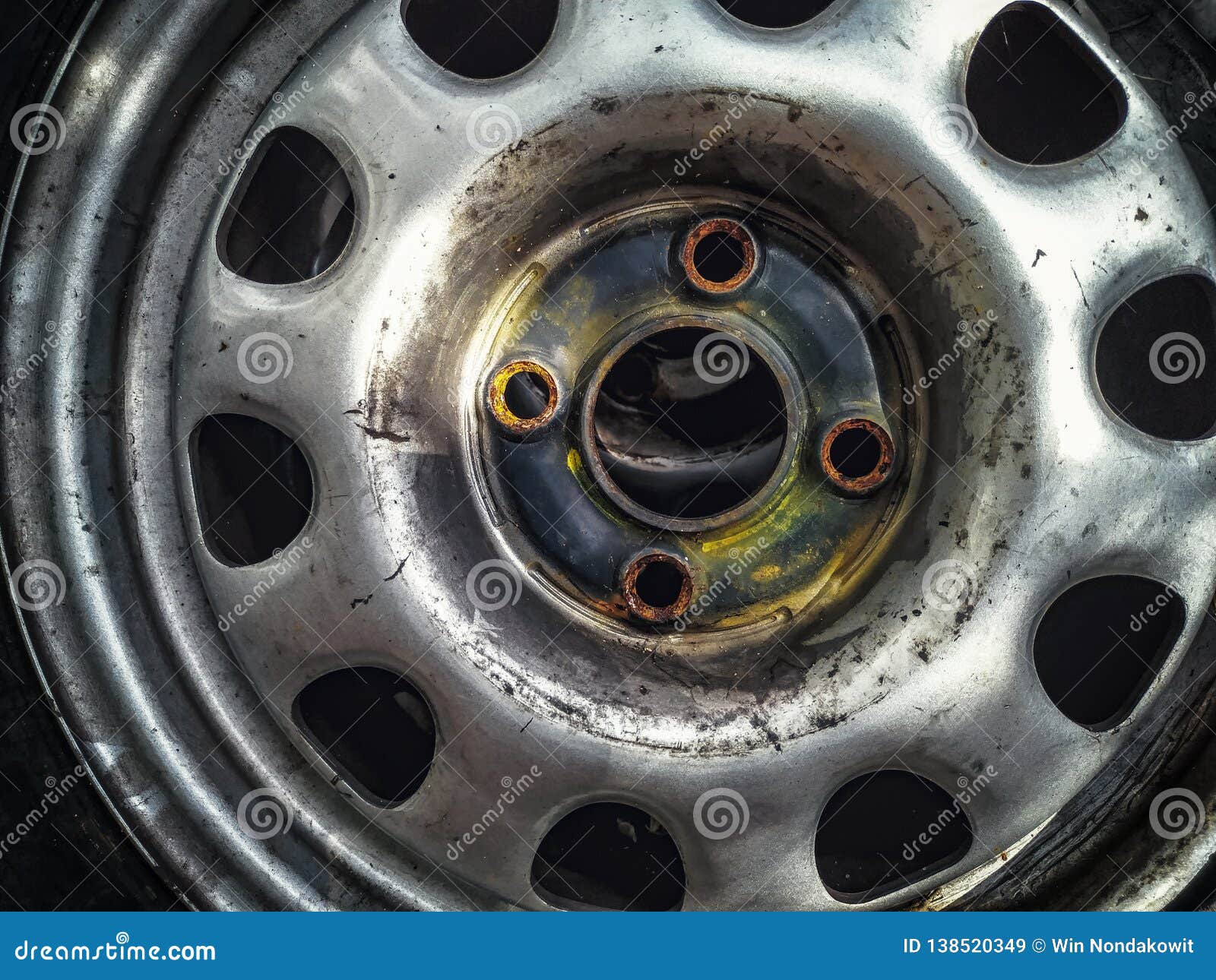 Old car wheel stock image. Image of garage, rusty, silver 138520349