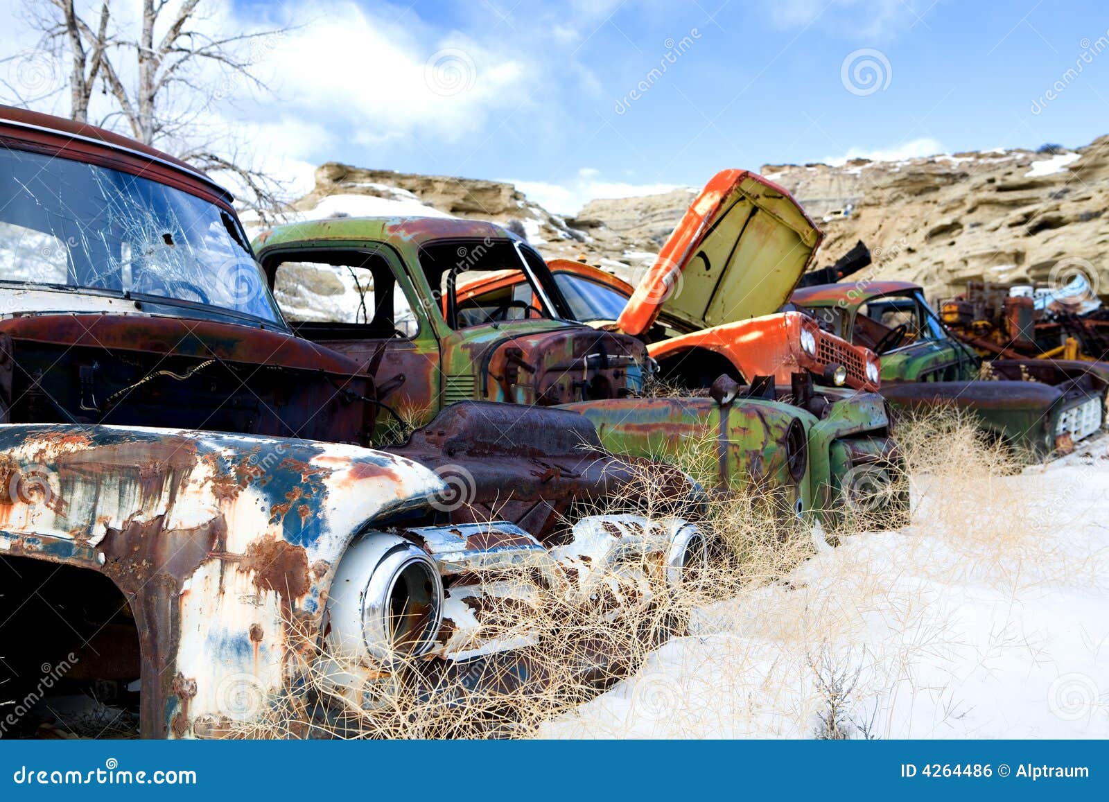 Old cars at junkyard stock photo. Image of broken, wyoming 4264486
