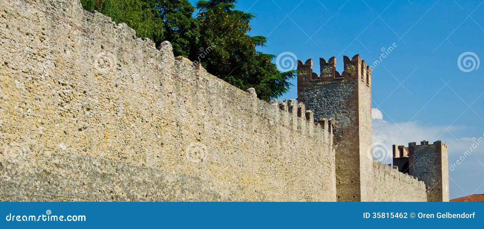 Old Castle wall. The Ancient walls of Marostica.