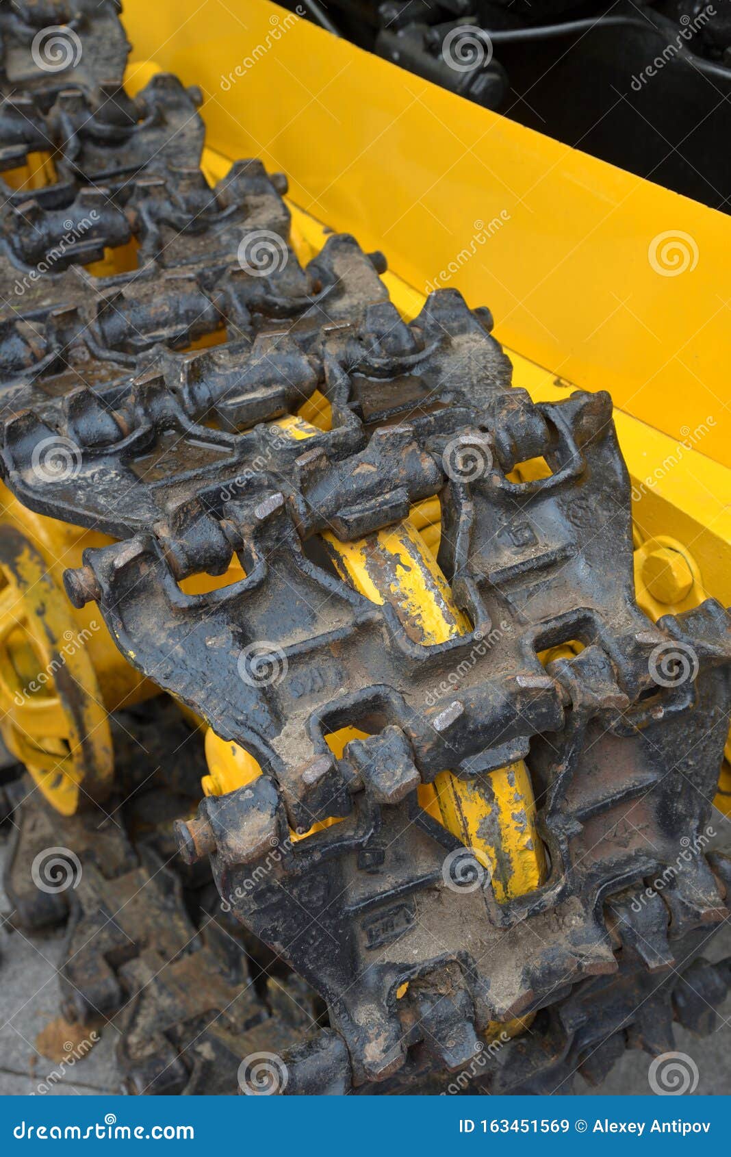 Old Caterpillar on Yellow Tractor Stock Image Image of soil, powerful