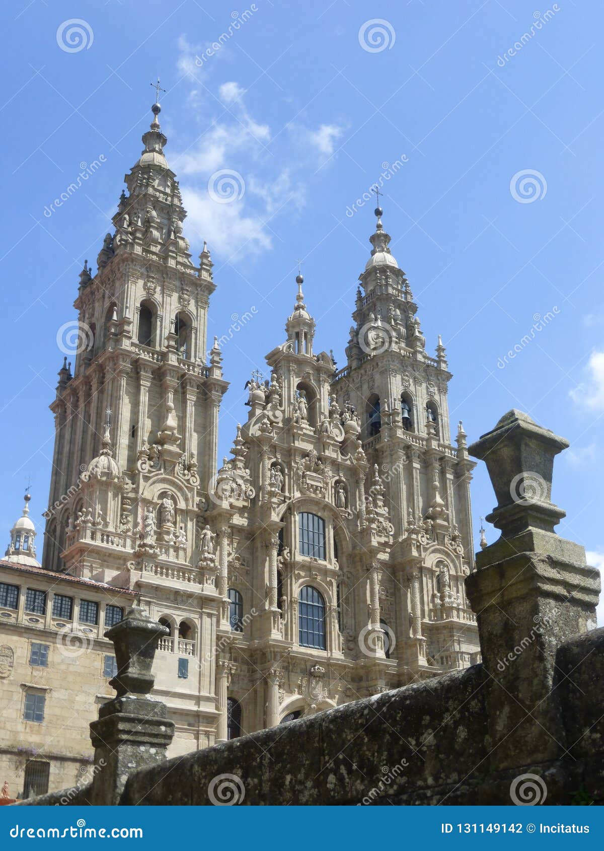 old cathedral in santiago de compostela,spain