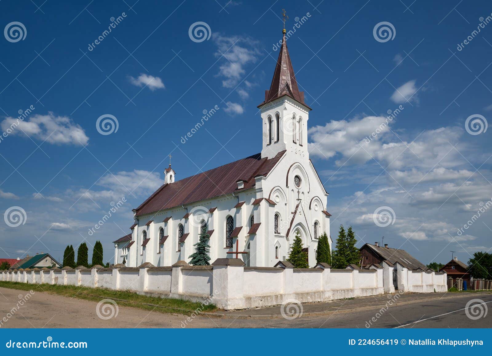 old catholic church of the holy trinity in kossovo. kosava village, brest region, belarus