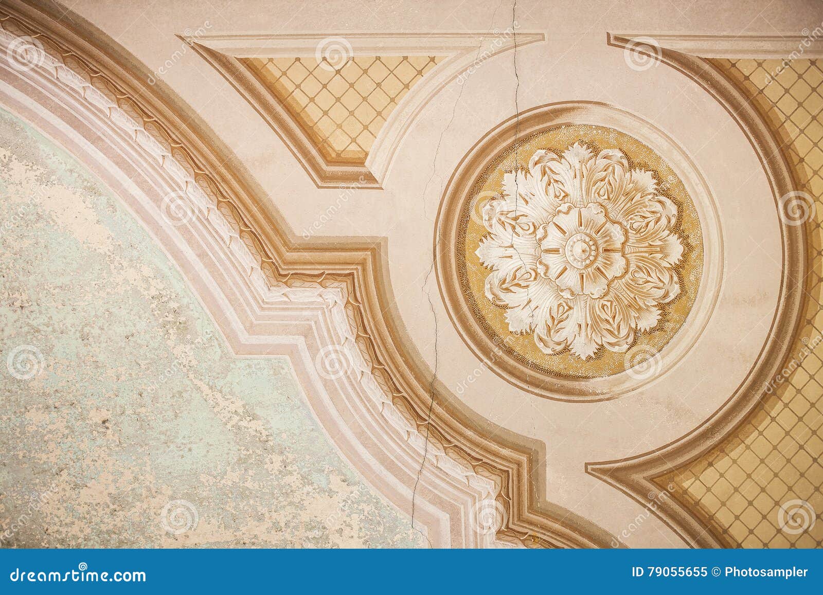 Old Ceiling Decoration Stock Image Image Of Crack Grunge 79055655