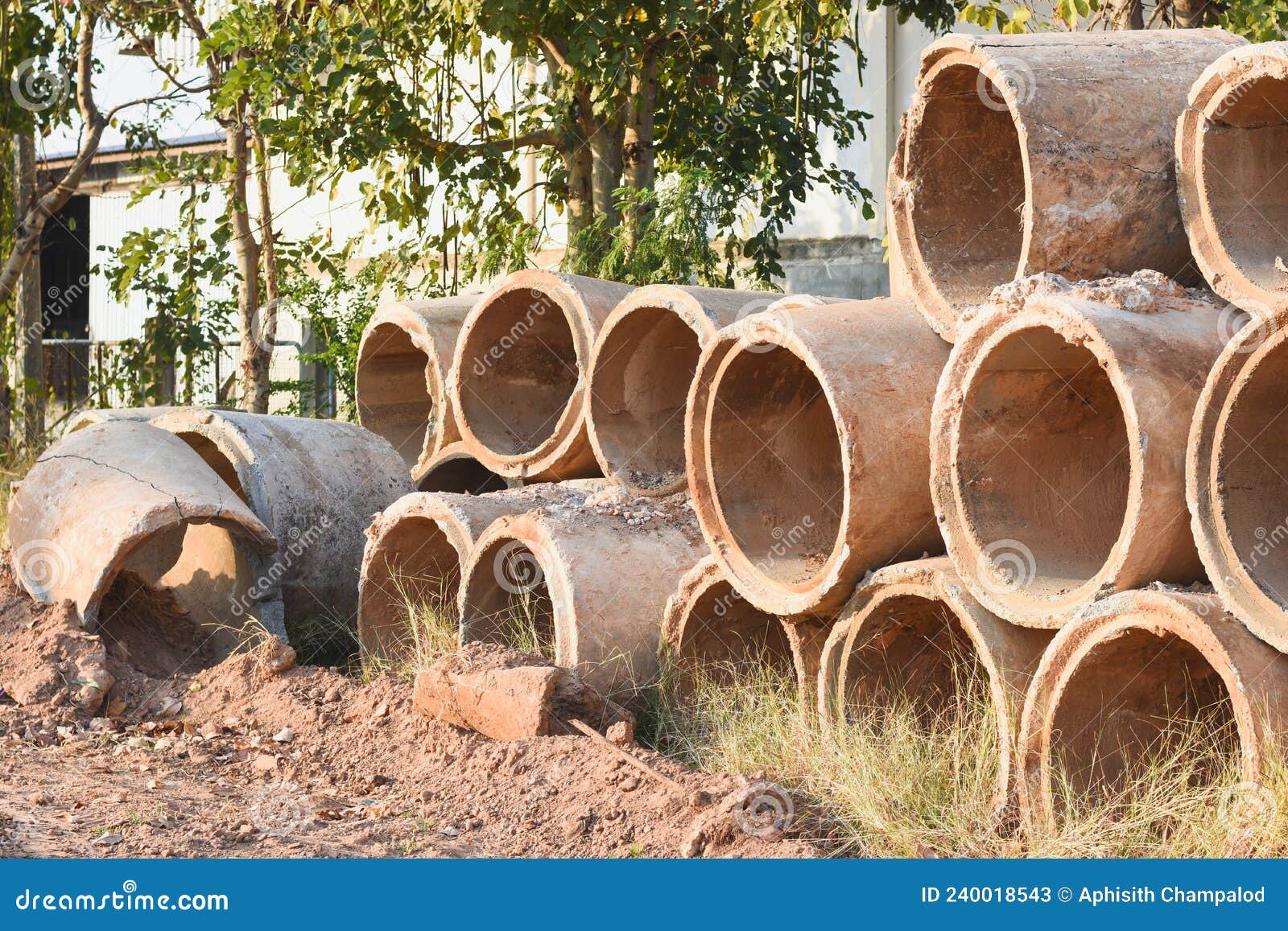 The Old Cement Pipe is Not Working Stock Image Image of bridge