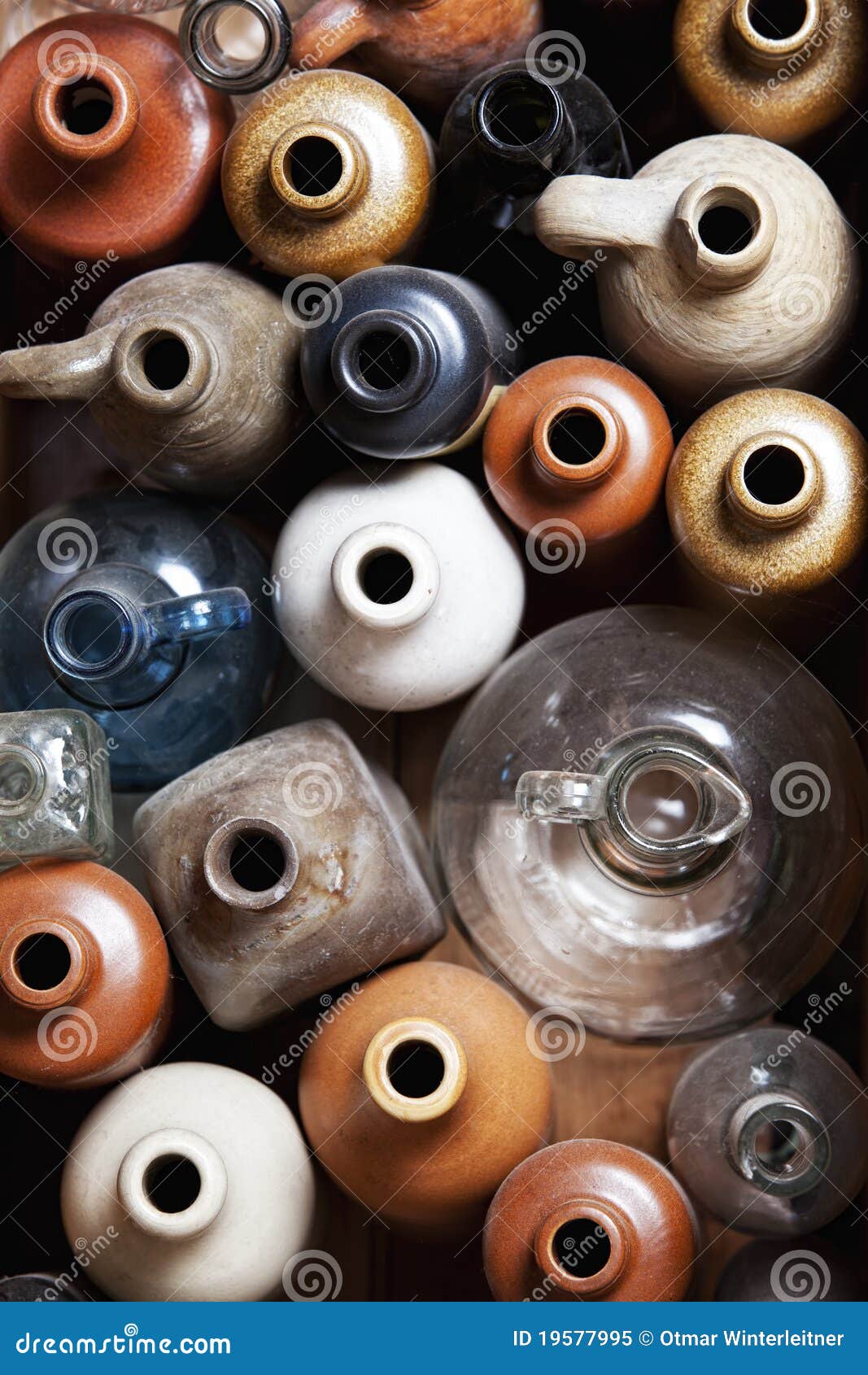 Old Ceramic and Glass Bottles. Stock Image Image of antique, wine
