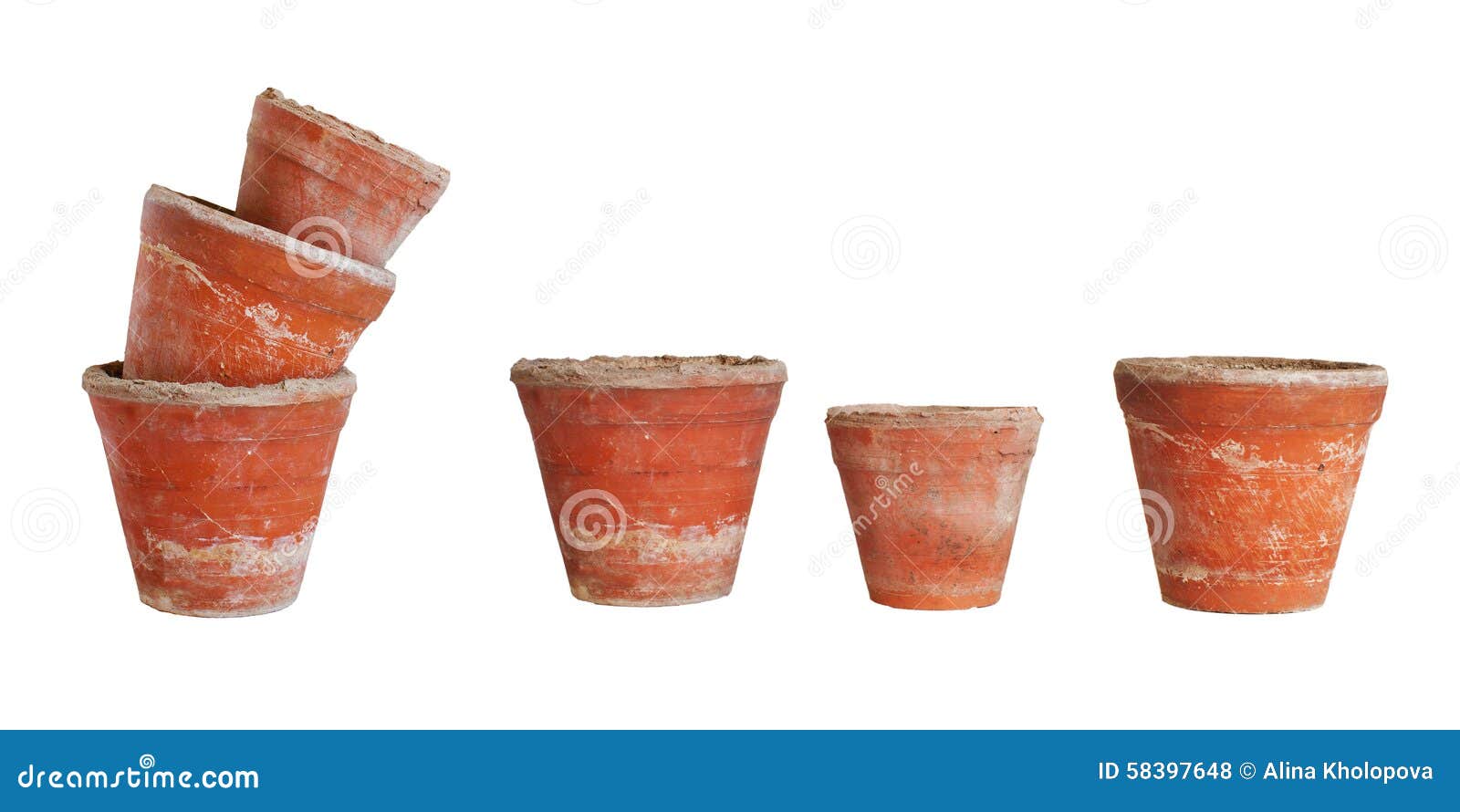 Old ceramic pots isolated stock photo. Image of white 58397648