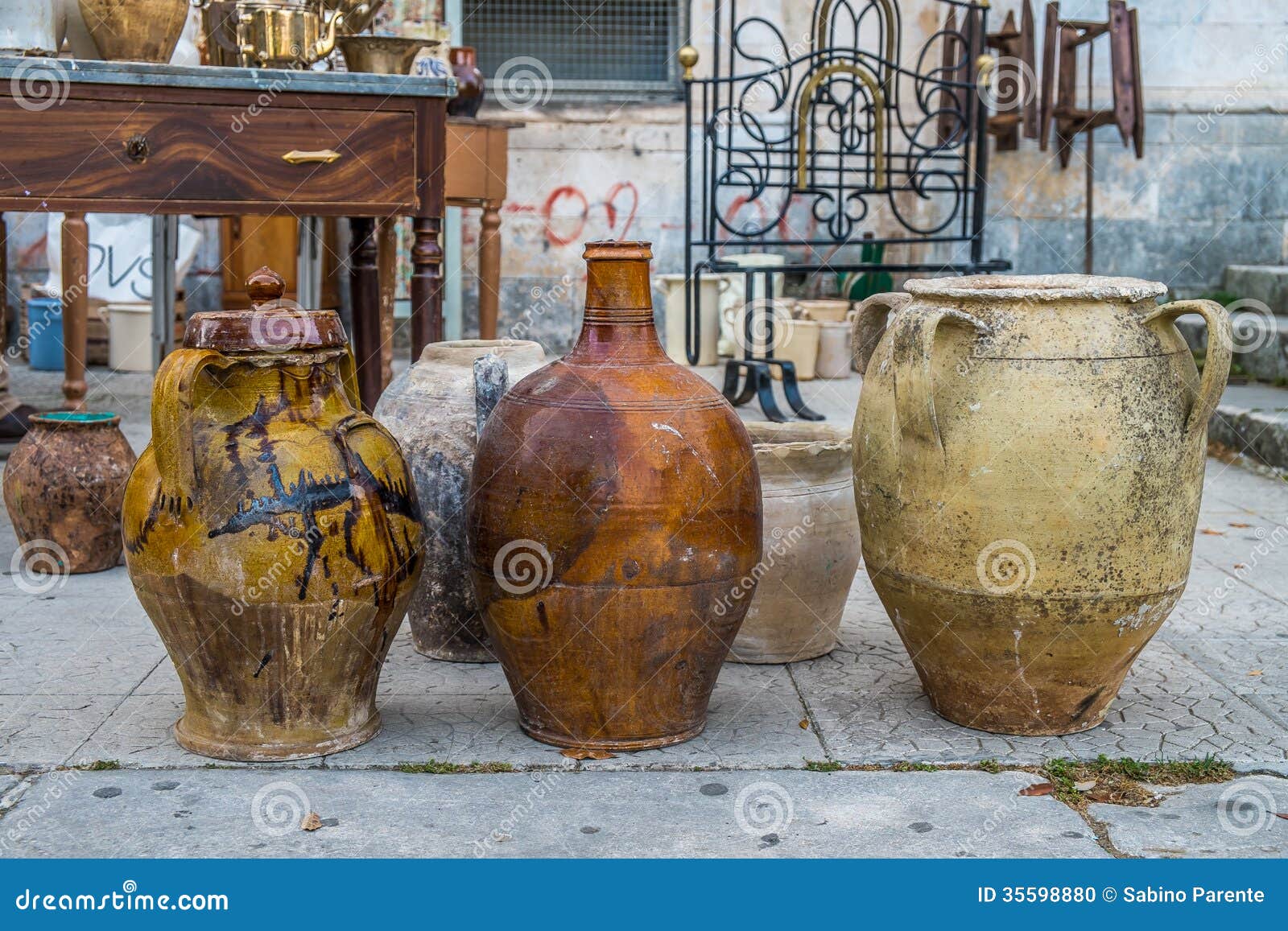 Old ceramic pots stock photo. Image of antiques, tools 35598880