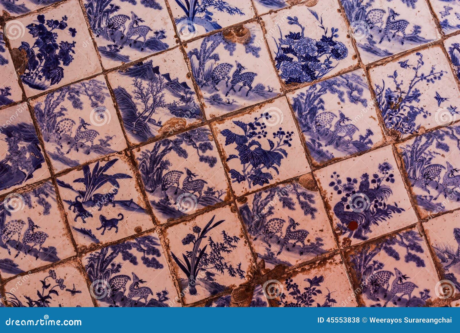 Old ceramic tile floor. stock photo. Image of abstract 45553838