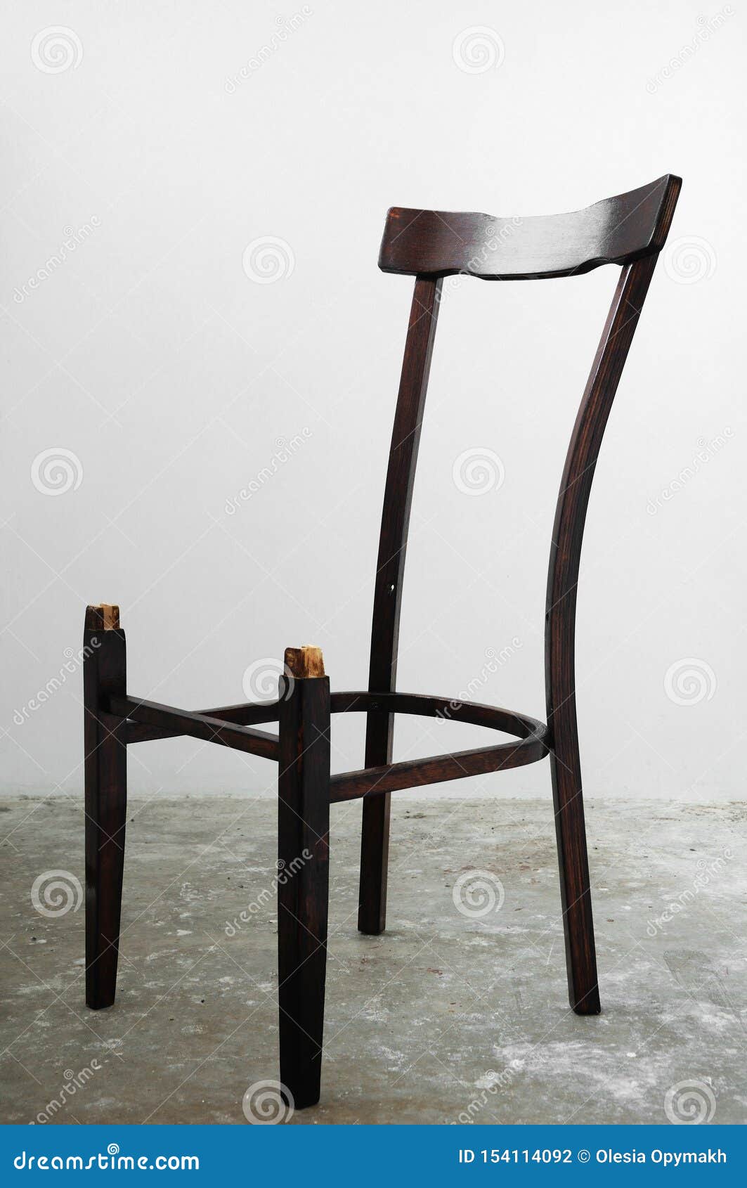Old Chair Of Restoration Isolated On A White Background Stock