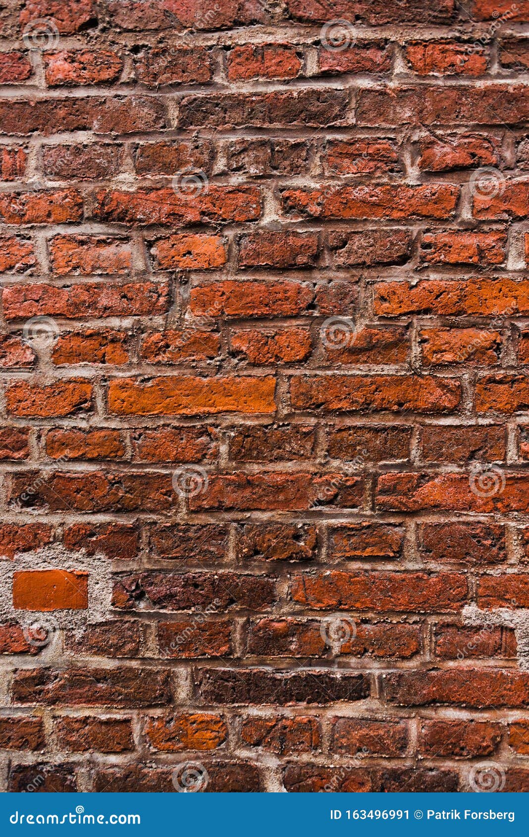 old characteristic red brick wall