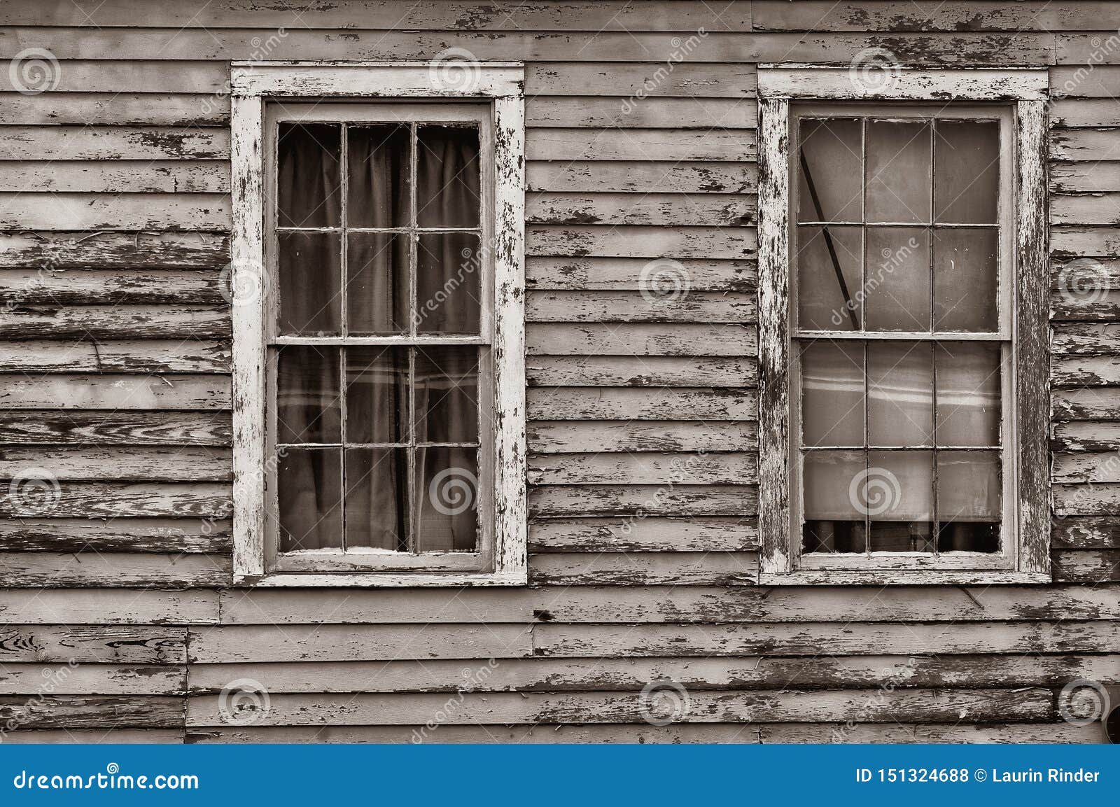 Old Clapboard House and Two Windows Stock Photo Image of carpenter
