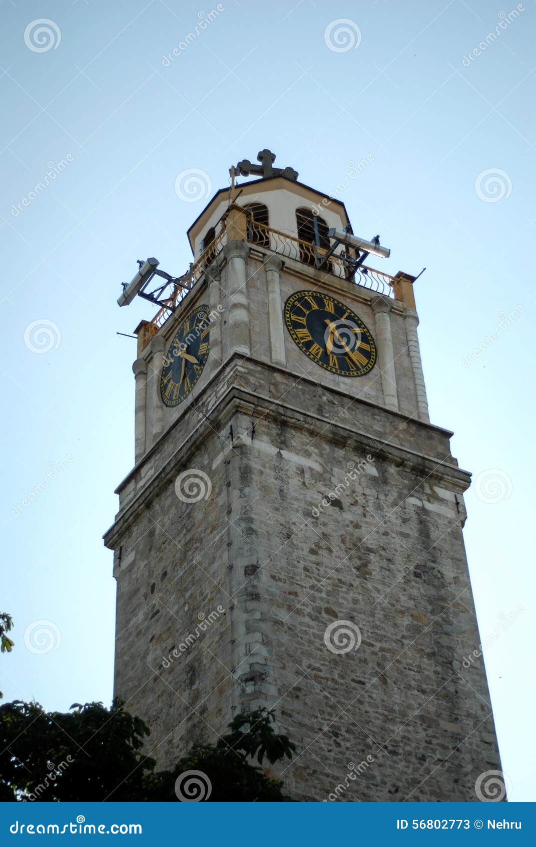 Old Clock Tower in Bitola, Macedonia Stock Image Image of cross
