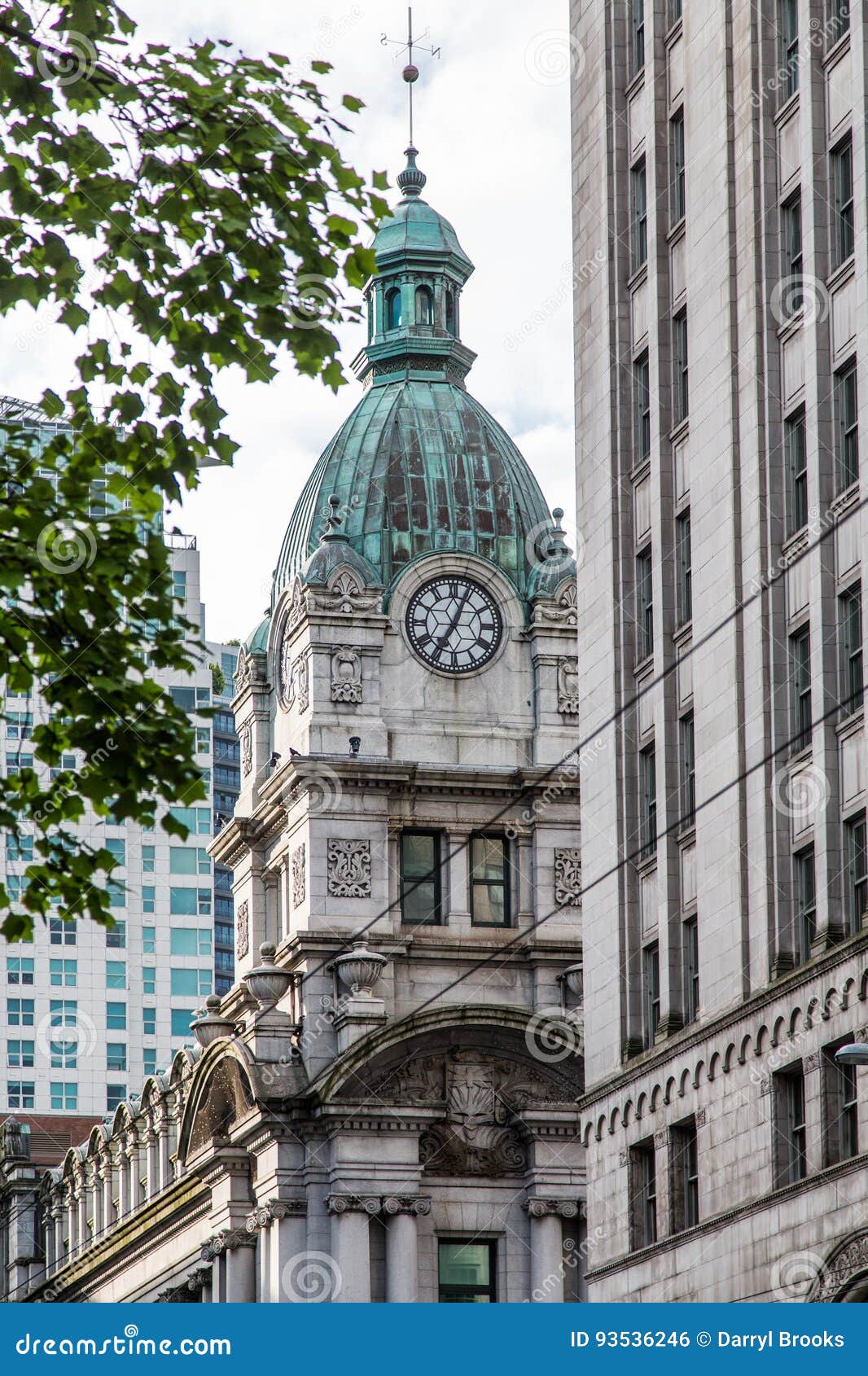 Old Clock Tower among Towers Stock Photo Image of tourism, urban 93536246