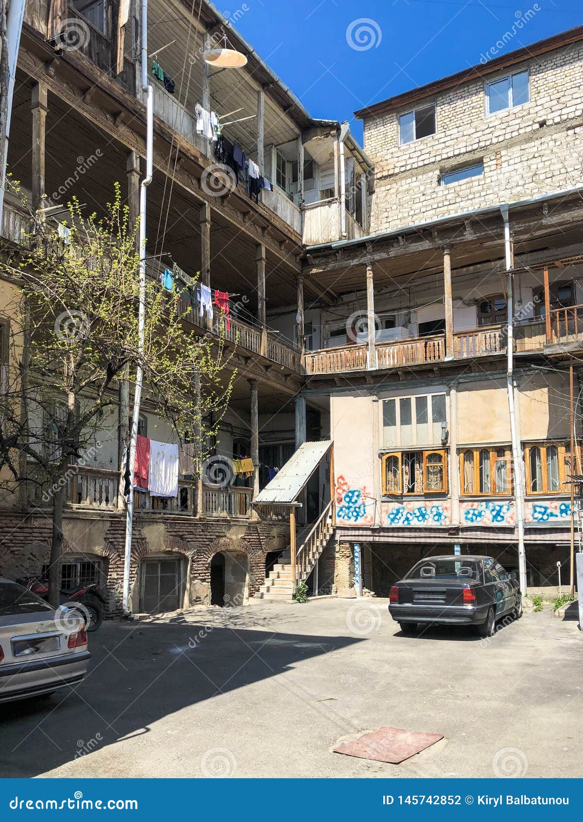 An Old Closed Courtyard A Street An Alley With Historic 