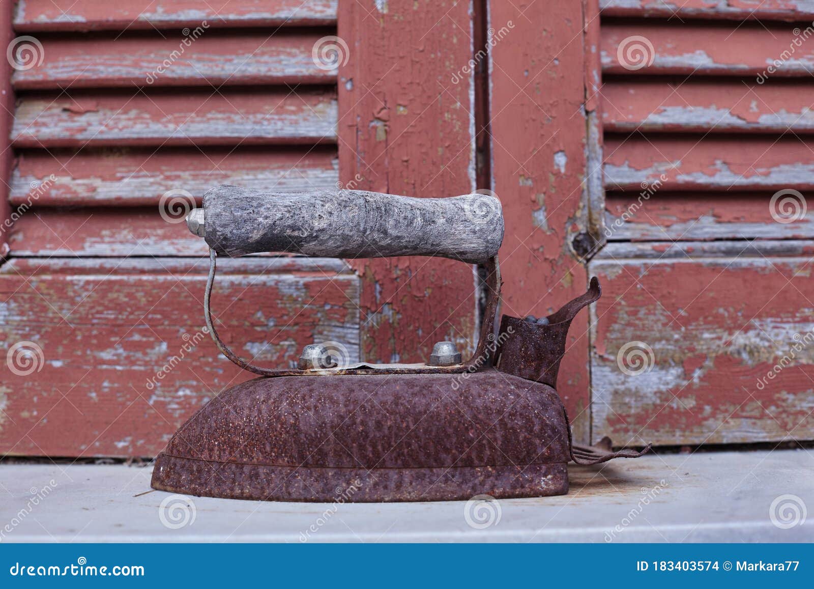 Old clothes iron machine stock photo. Image of machine 183403574