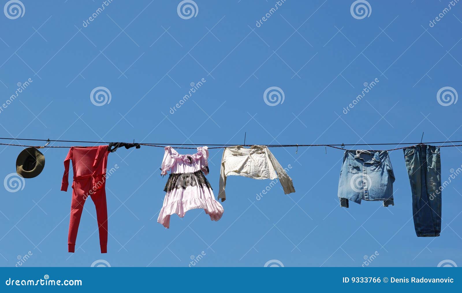 Old Clothes Line stock photo. Image of attached, clothes 9333766
