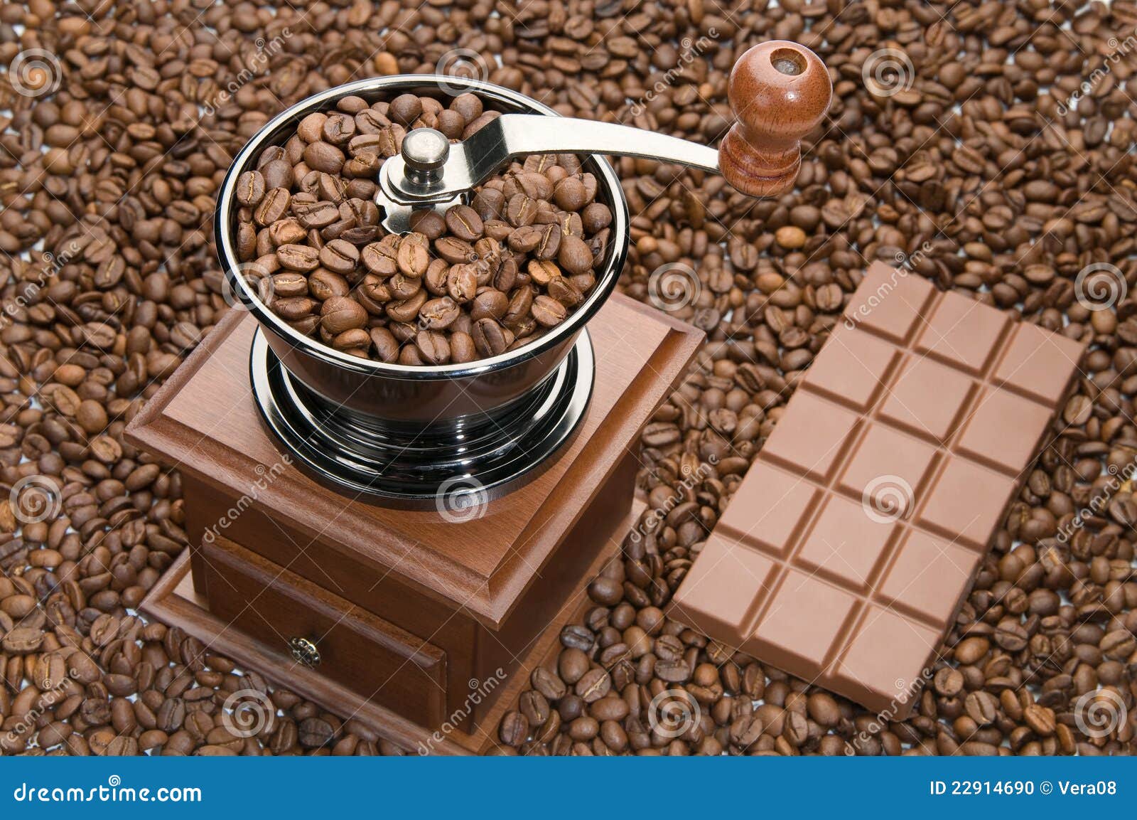 Old Coffee Grinder and Chocolate Stock Photo Image of fresh, drink