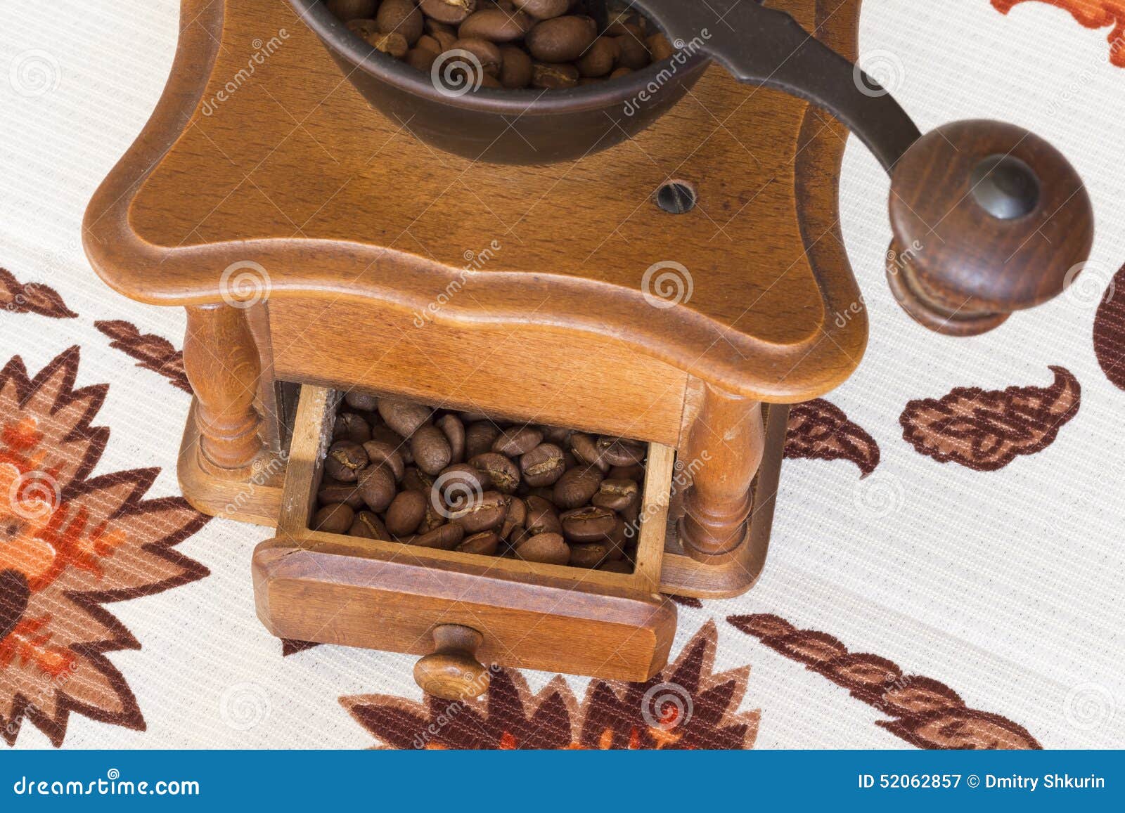 Old Coffee Grinder (coffee Mill) Brown in Color. Top View Stock Image