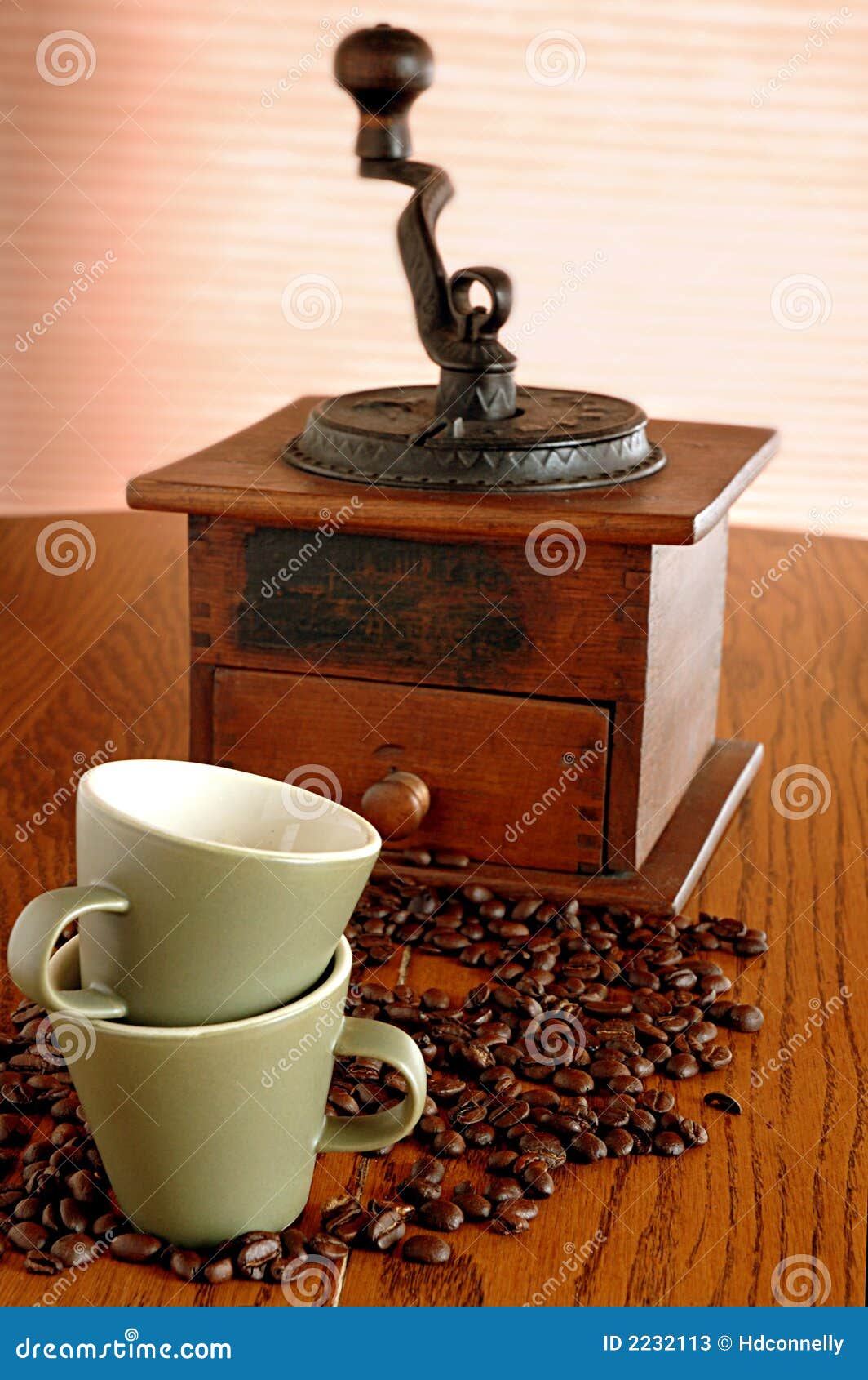 Old Coffee Grinder and Cups Stock Image Image of vintage, fashioned