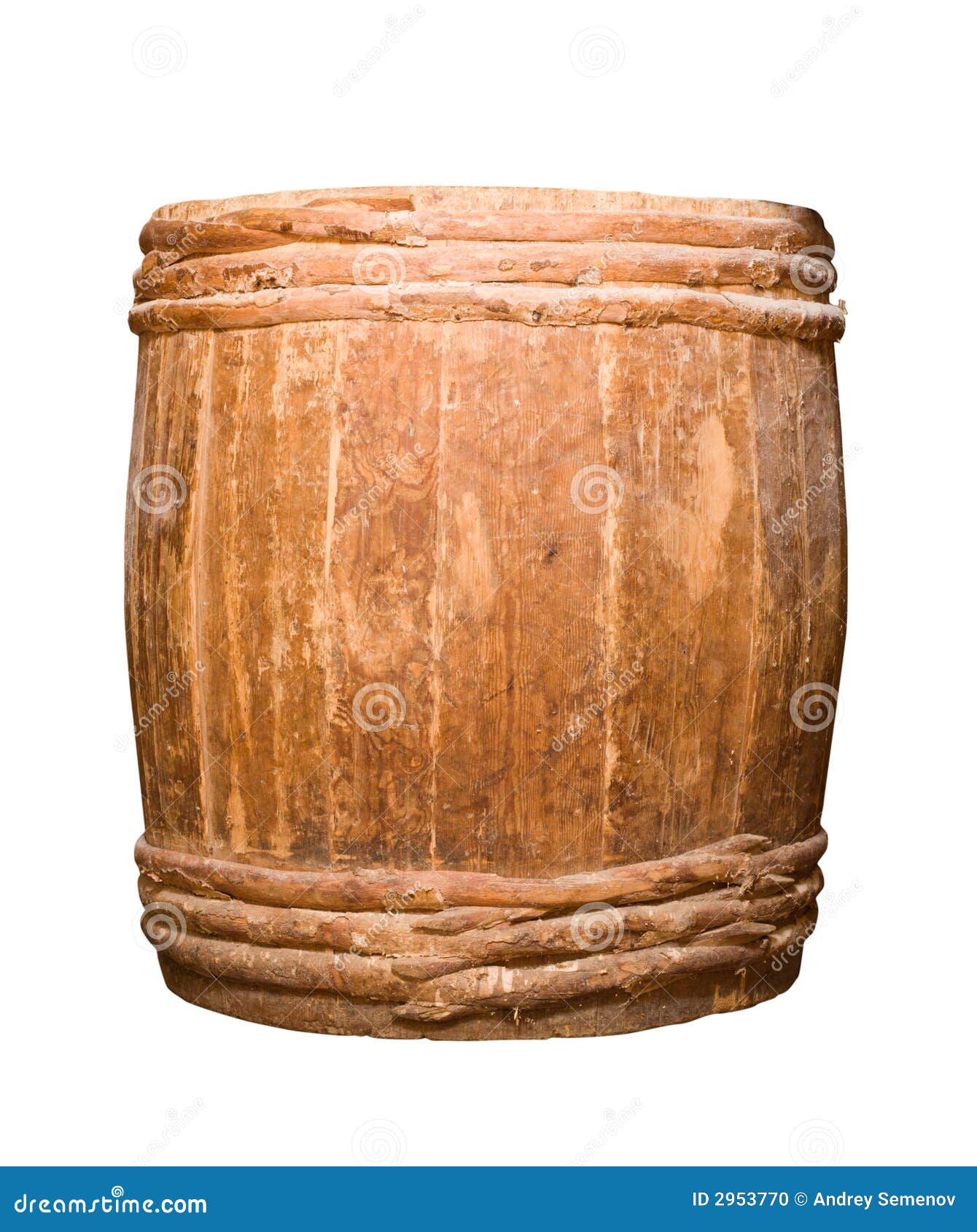 old completely wooden barrel