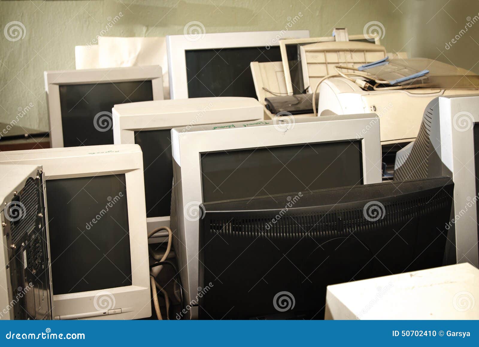 Old computer monitors stock photo. Image of computerization - 50702410