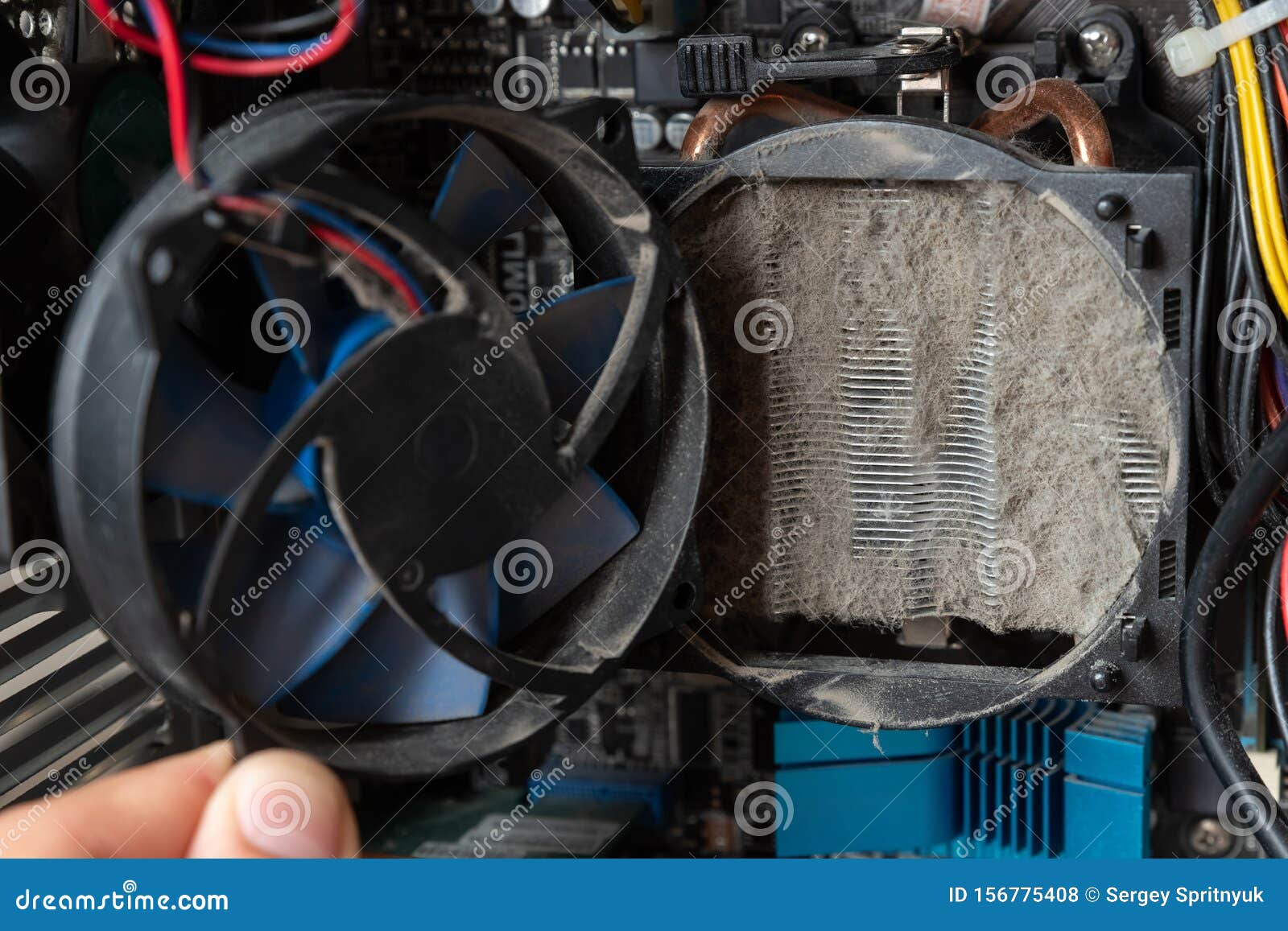 Old Computer System Unit Cooler With Dust Inside. Dust On The Computer