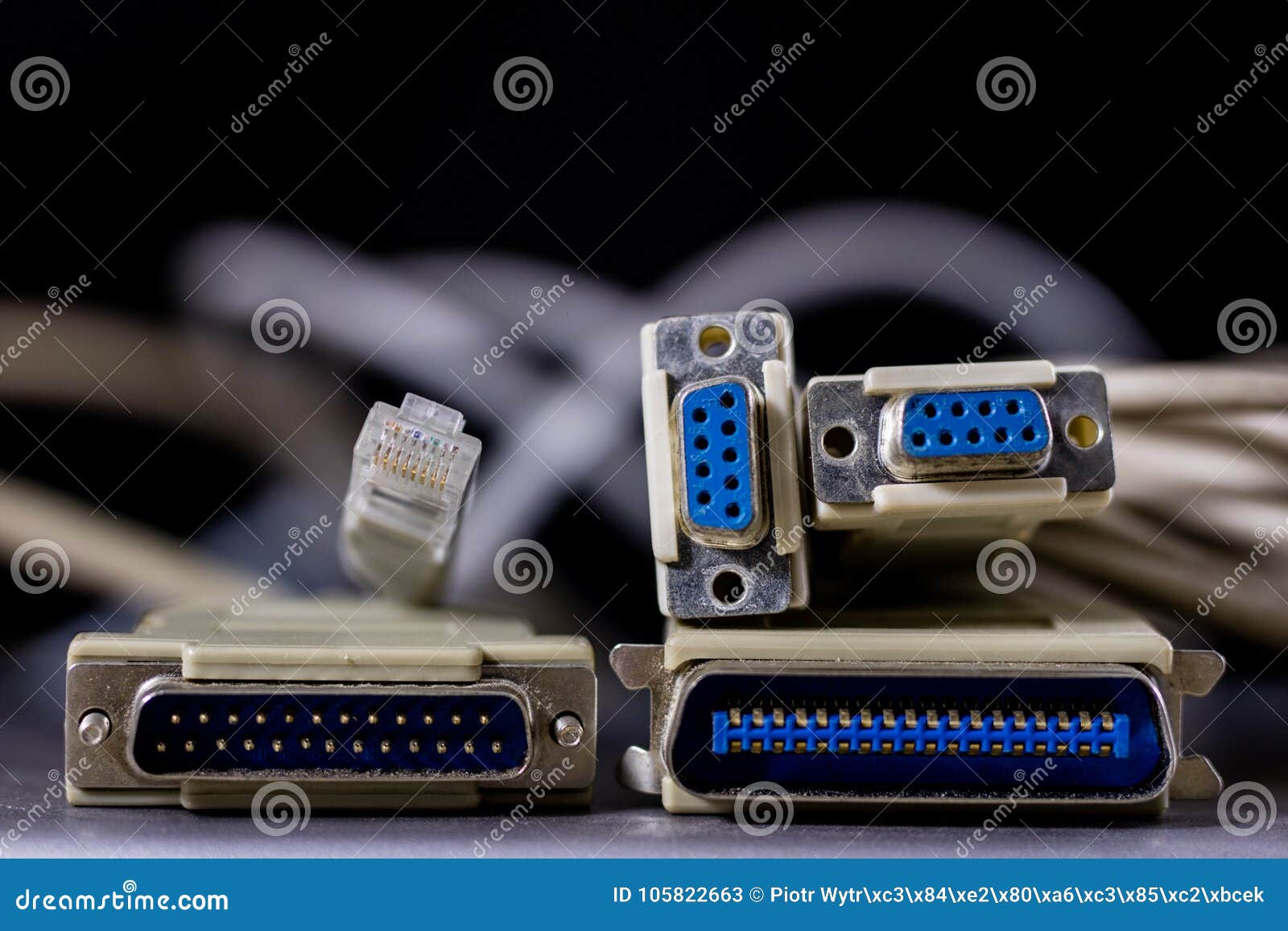 Old Computer Wires. Cables Lpt, Com1 and Com2 for Desktop and La Stock