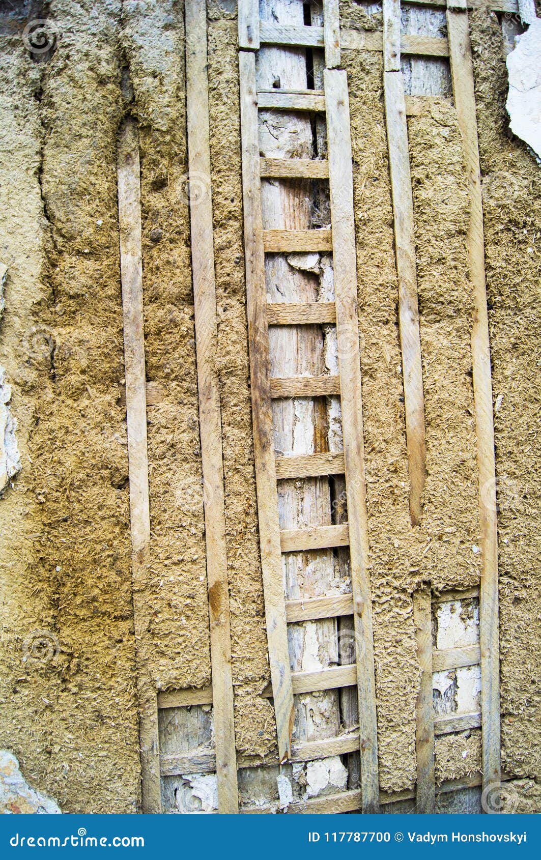 Old Wall with Clay and Boards Stock Photo Image of earthen, framing
