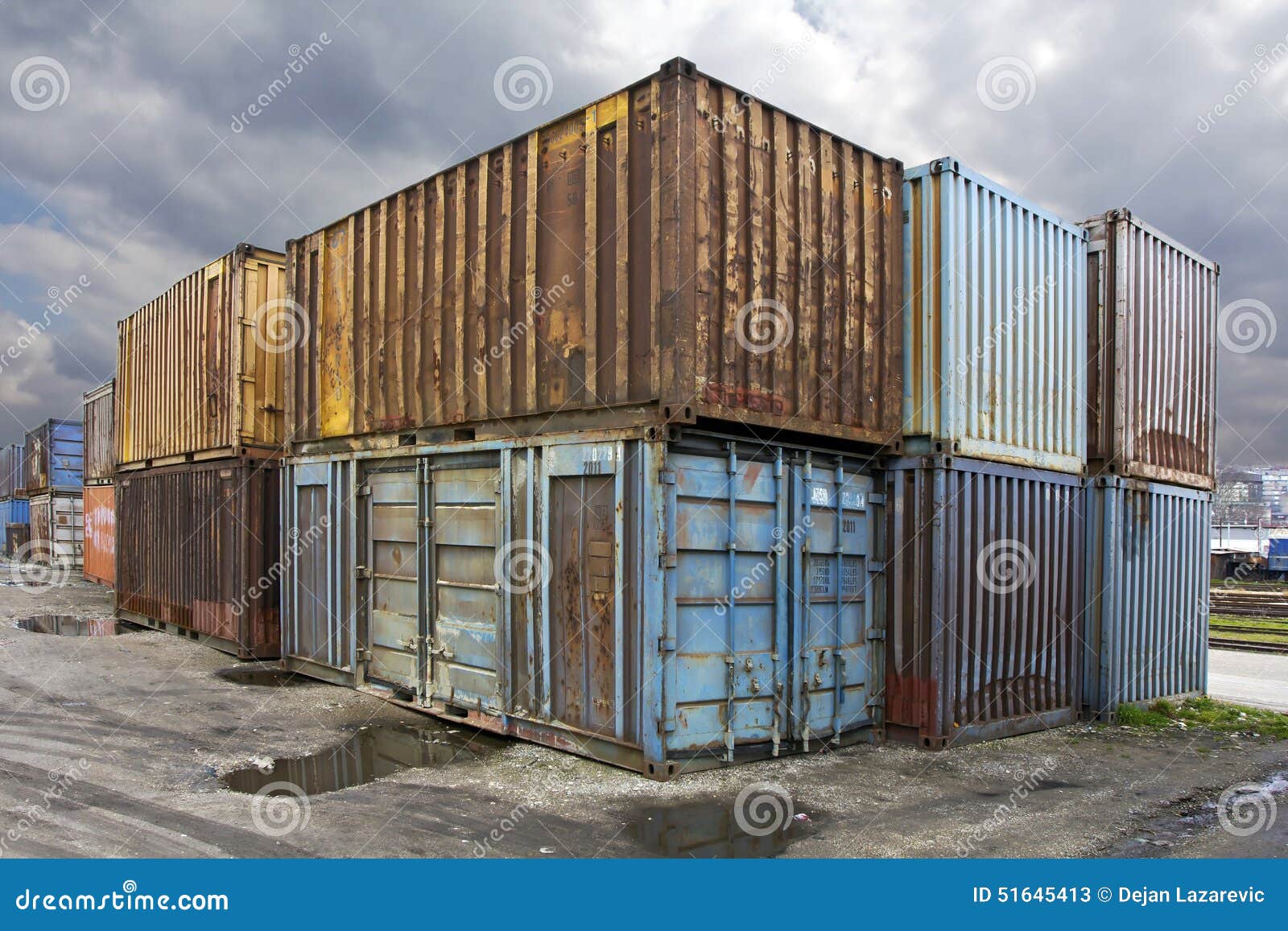 Old Containers stock image. Image of dock, commercial 51645413