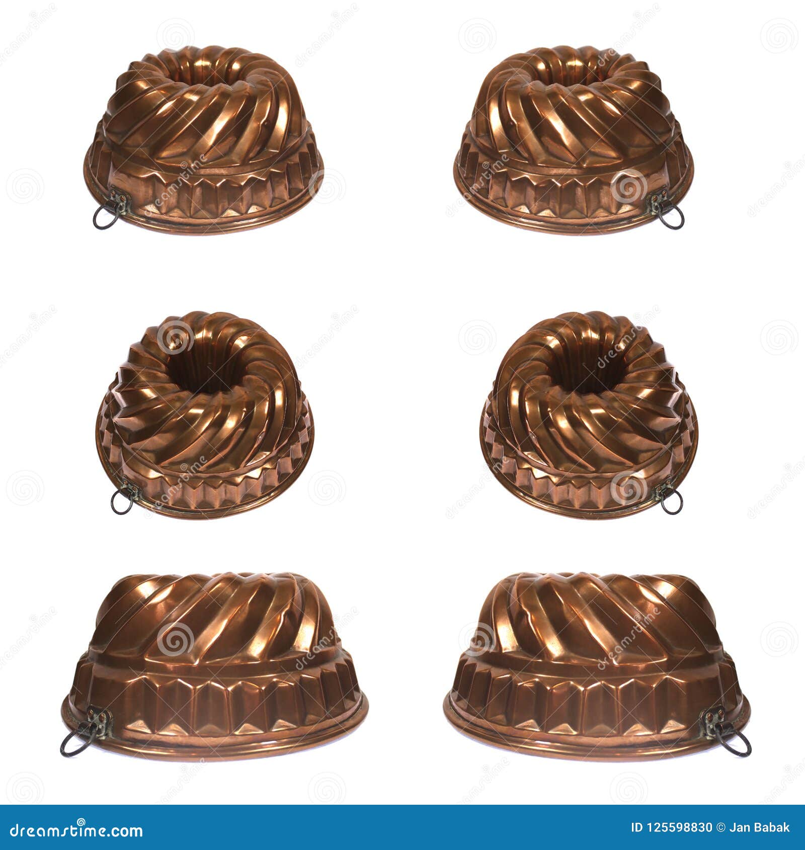 Old Copper Baking Dish Isolated on White Background. Stock Photo Image of kitchen, dark 125598830