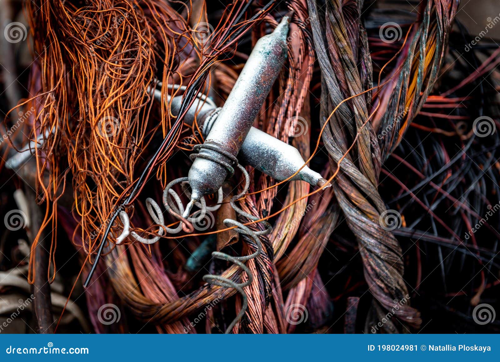 Old Copper Cable and Copper Wire for the Scrap Stock Image Image of