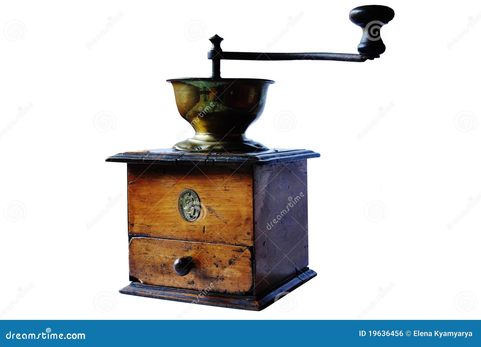 Old copper coffee grinder stock photo. Image of dark 19636456