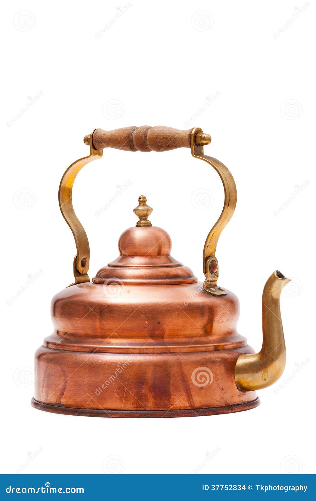 Old Copper Tea Pot Isolated On White Background Stock Photo Image of