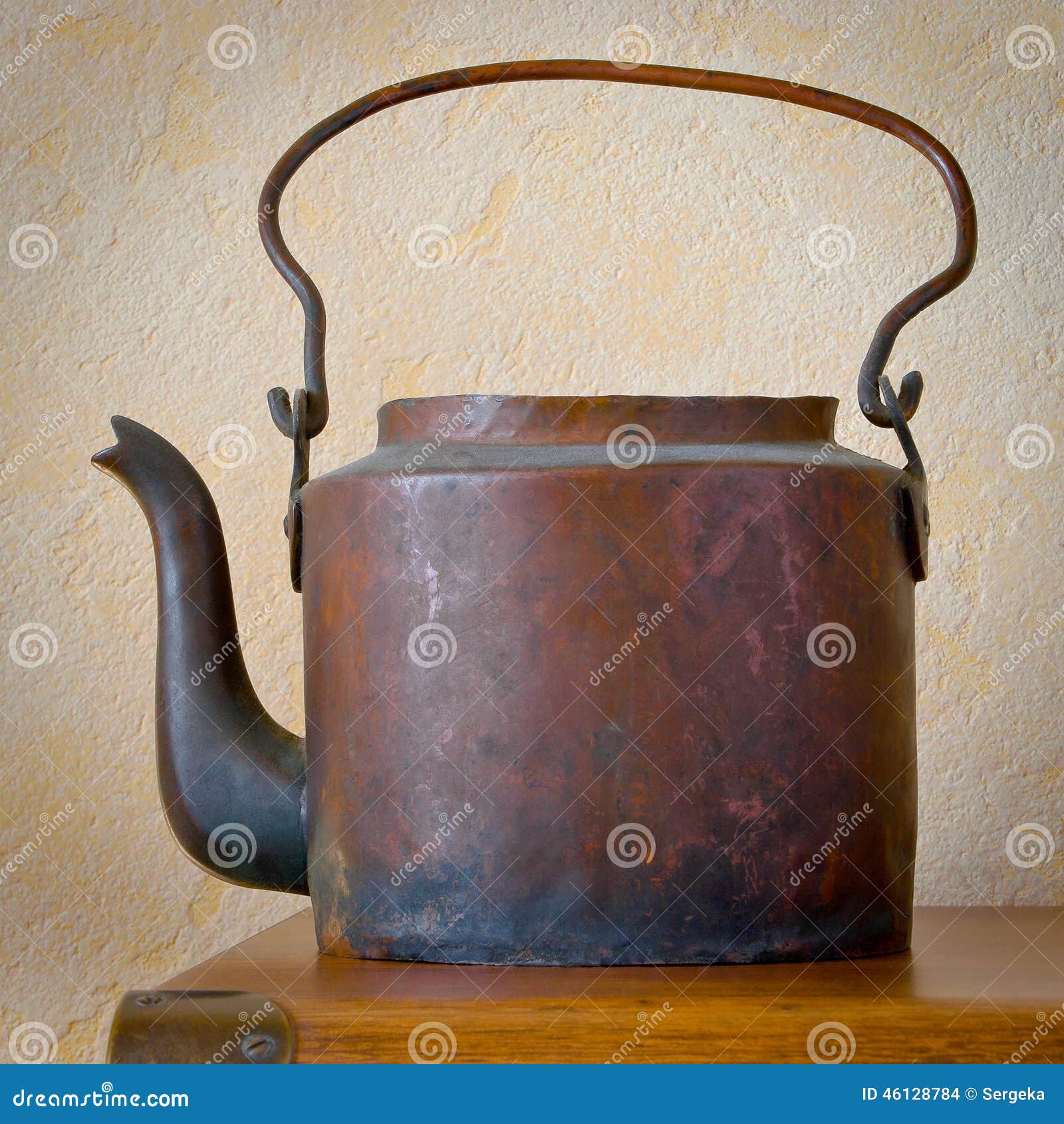 Old Copper Teapot on a Table Stock Photo Image of home, table 46128784