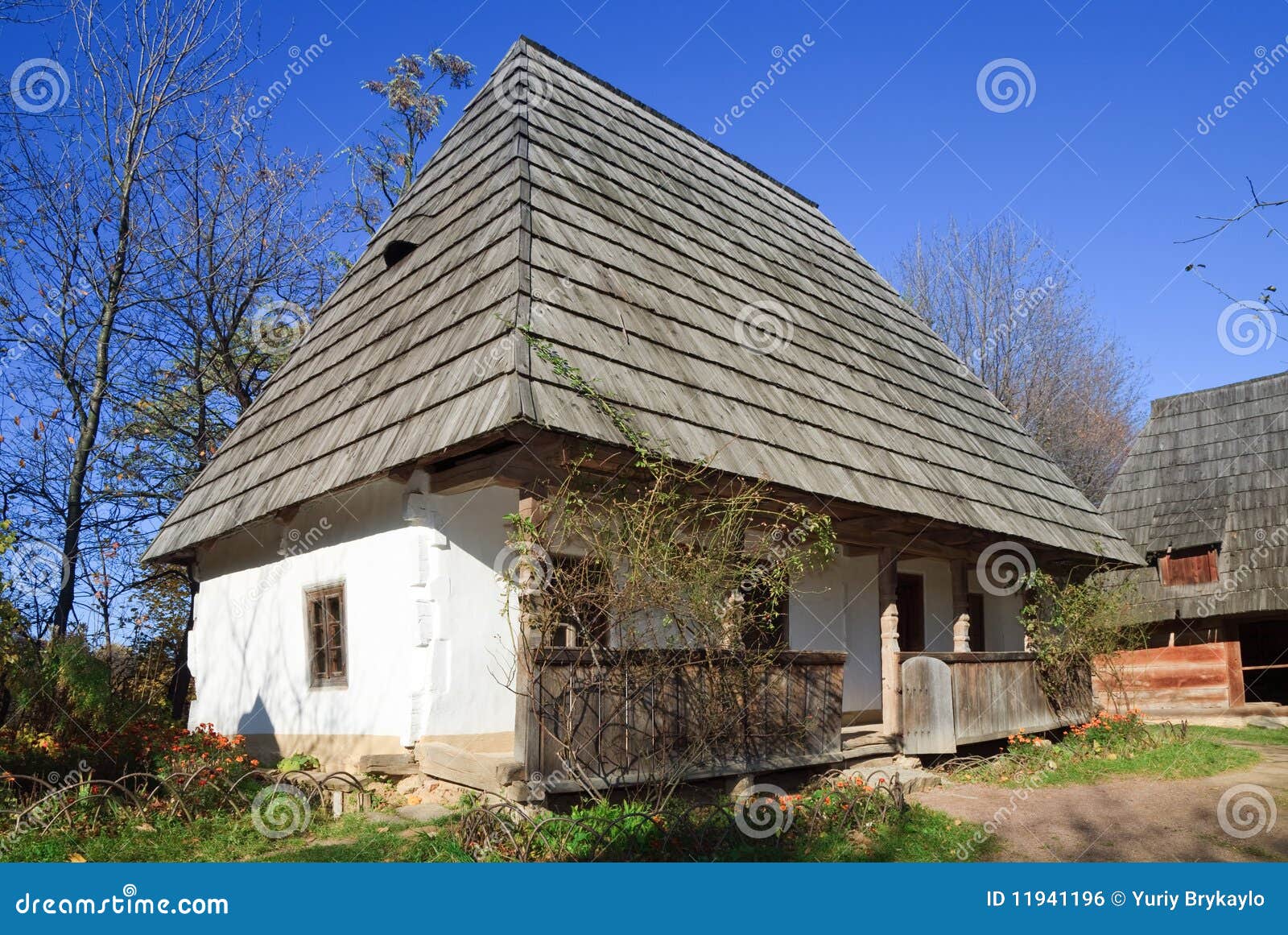 Old Country Farmstead with House Stock Photo Image of hedge