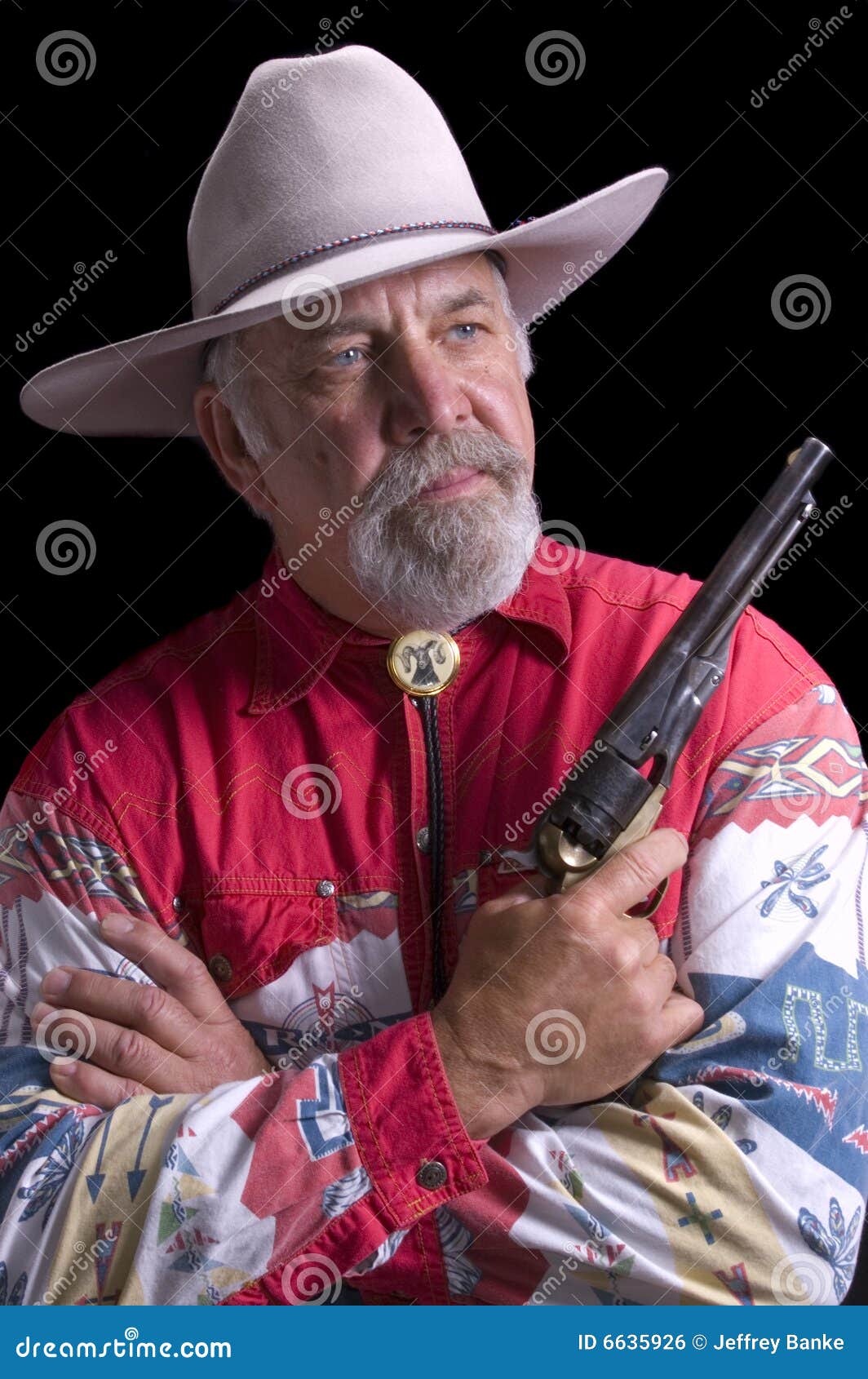 Old Cowboy holding gun stock photo. Image of caucasian 6635926