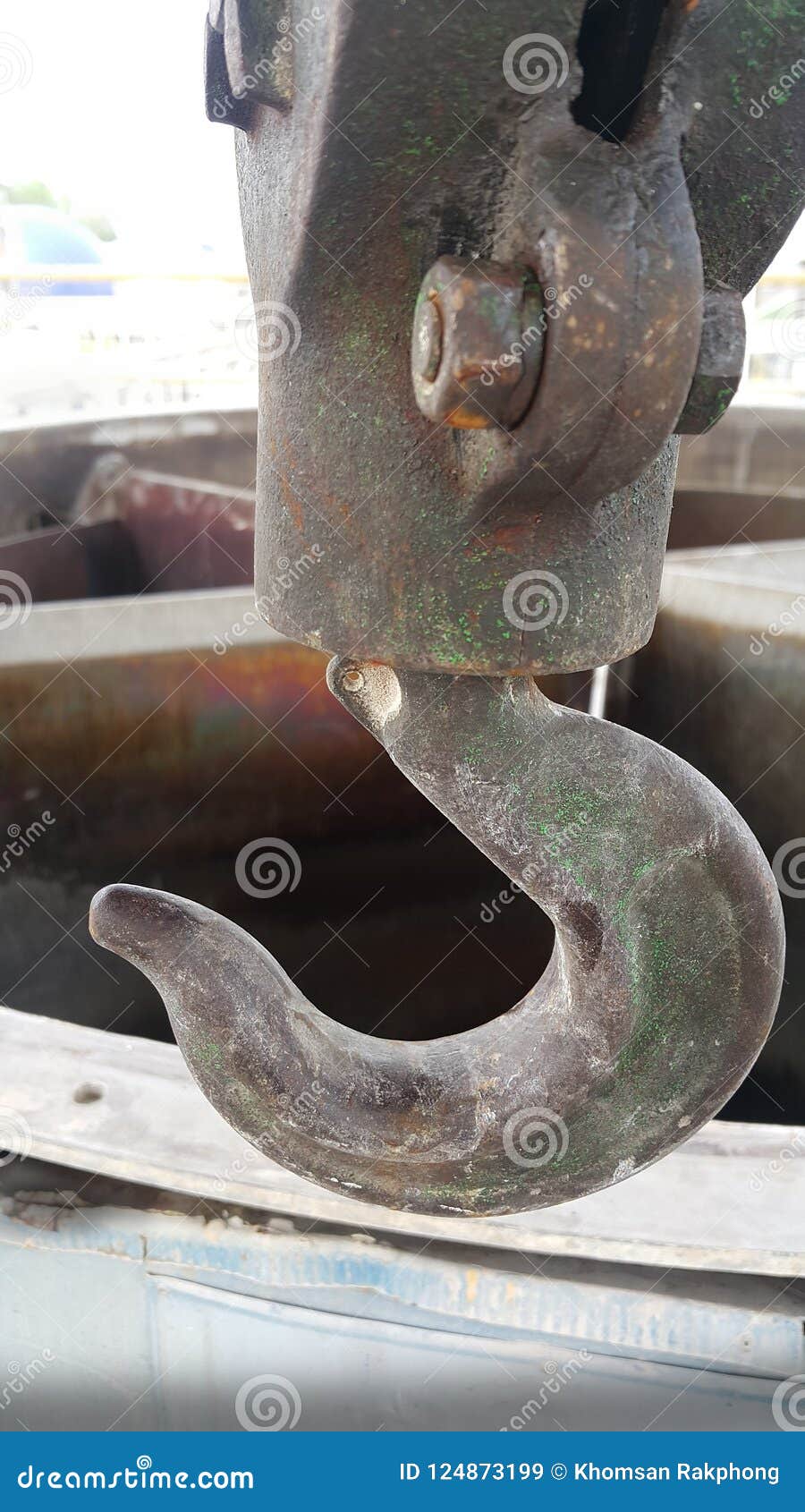 Crane Hook Safety Latch without Spring and Bolt Stock Image