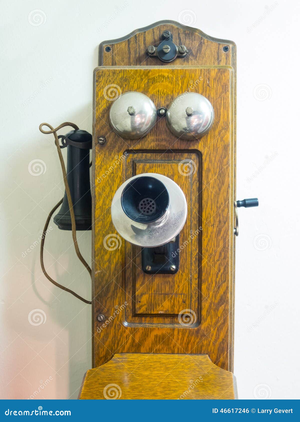 Old crank style telephone stock photo. Image of dial 46617246